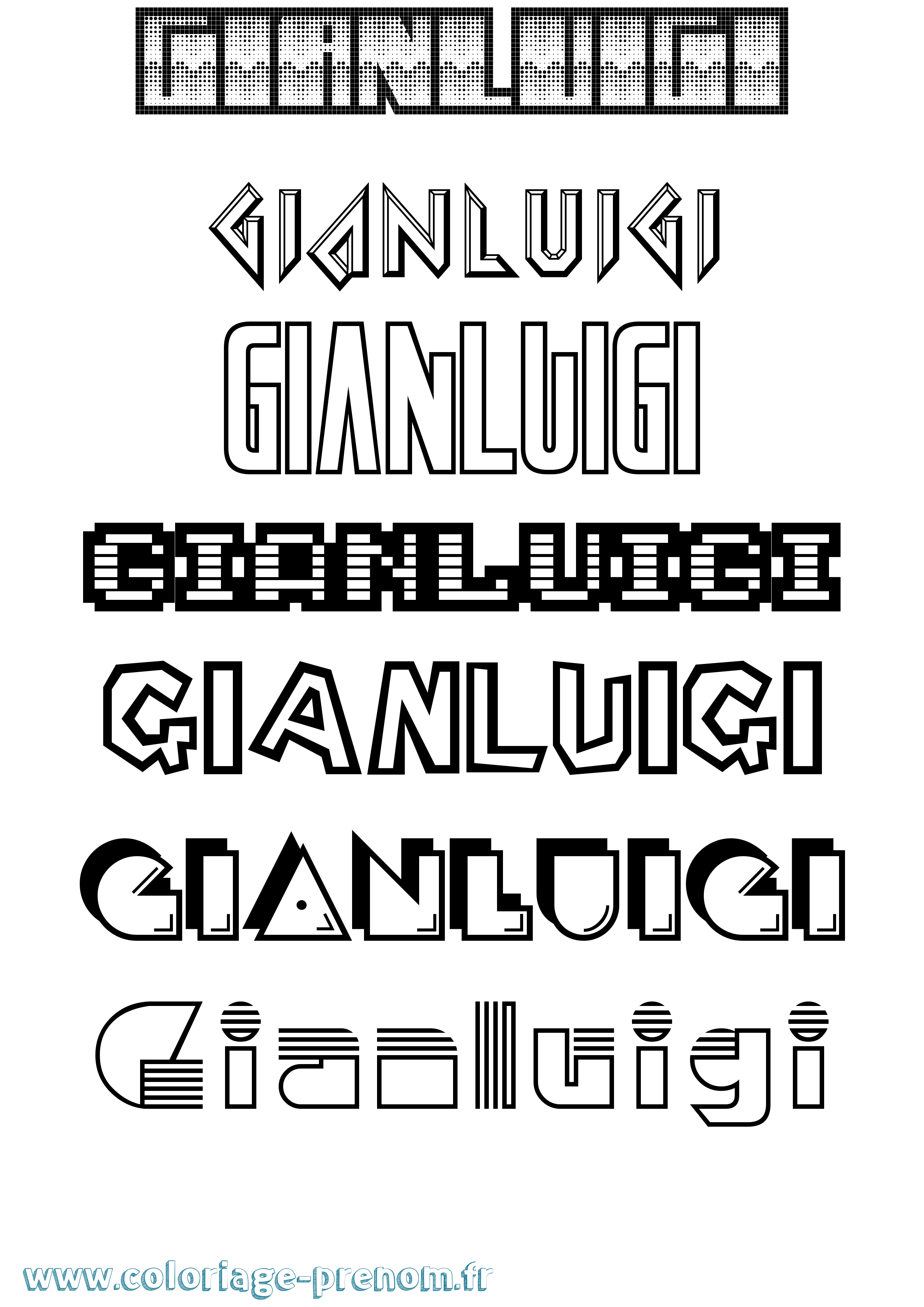 Coloriage prénom Gianluigi Jeux Vidéos