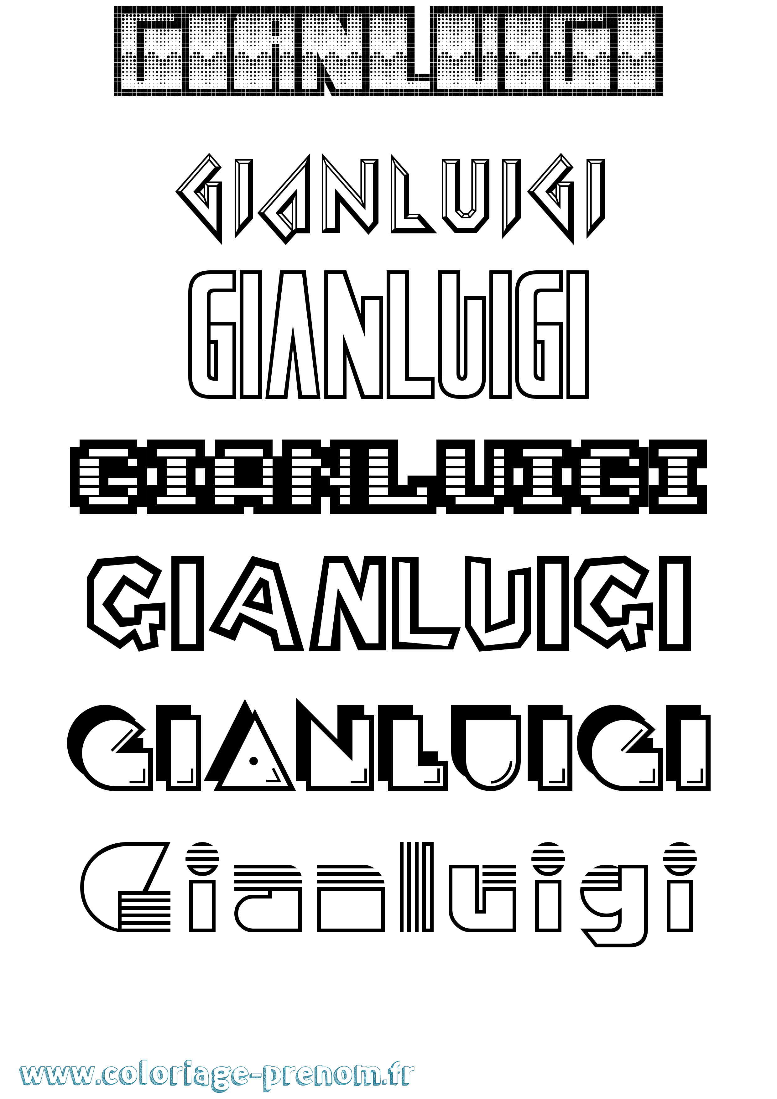 Coloriage Gianluigi Jeux Vidéos Coloriage prénom Gianluigi Jeux Vidéos