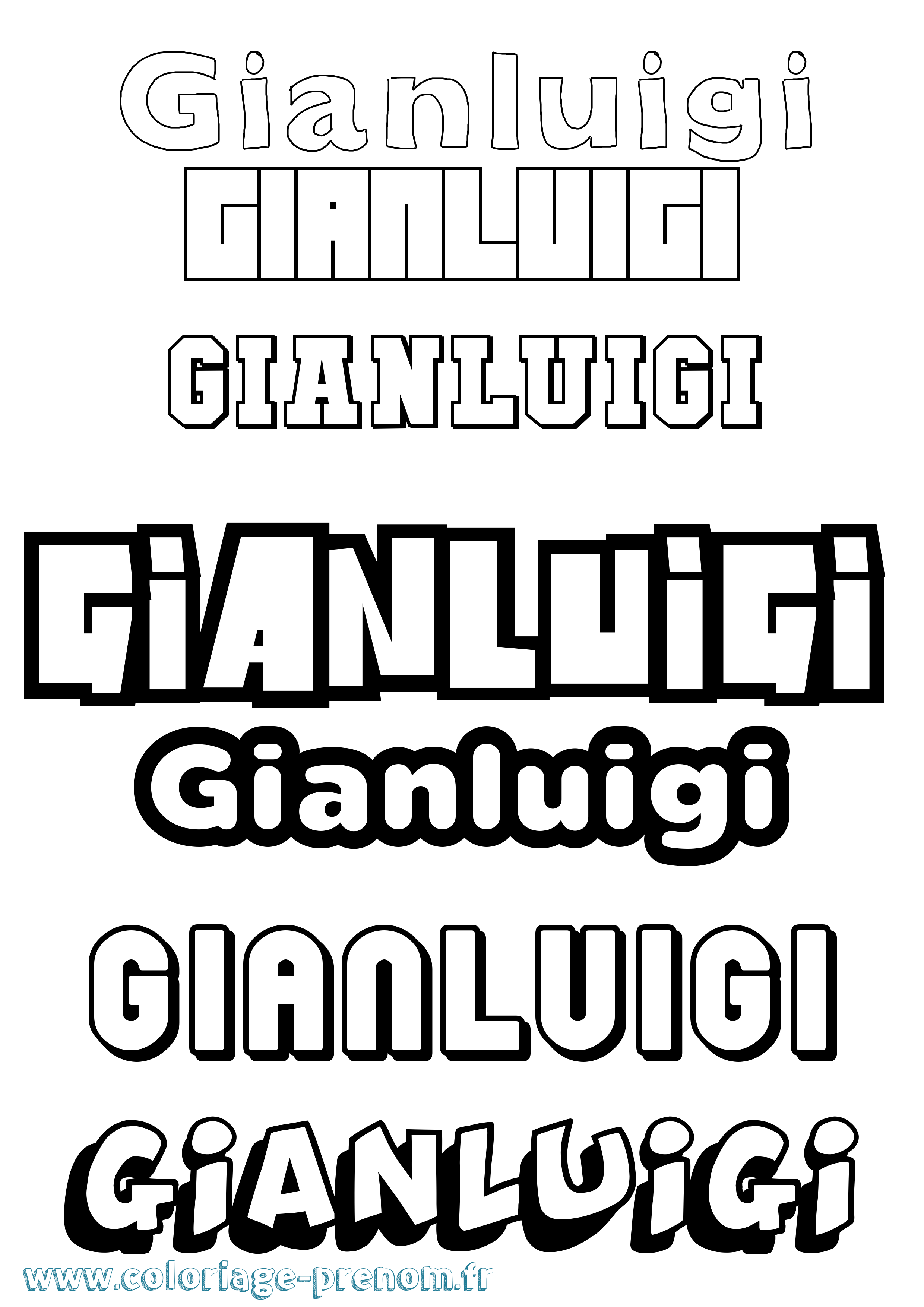 Coloriage prénom Gianluigi Simple