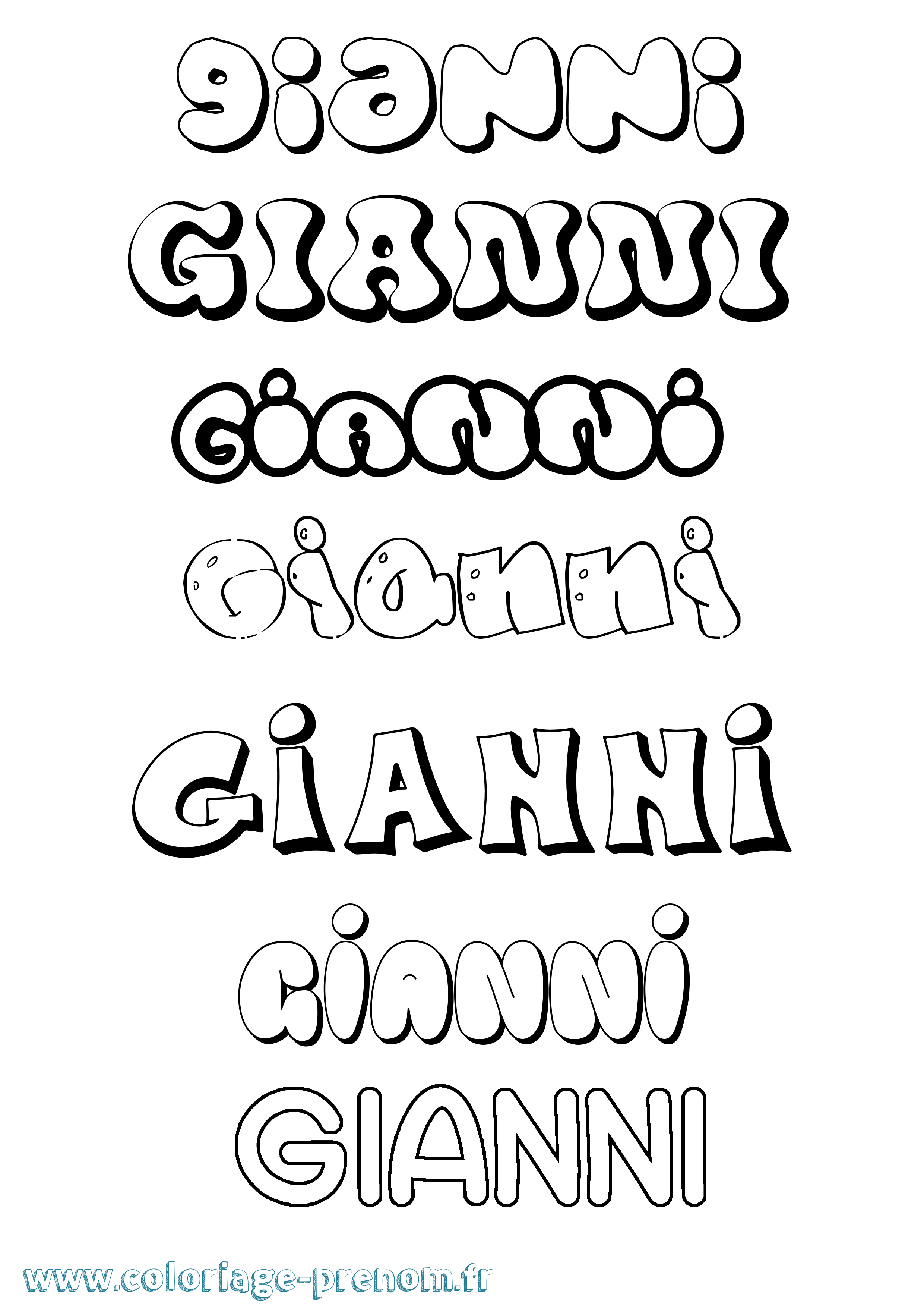 Coloriage prénom Gianni