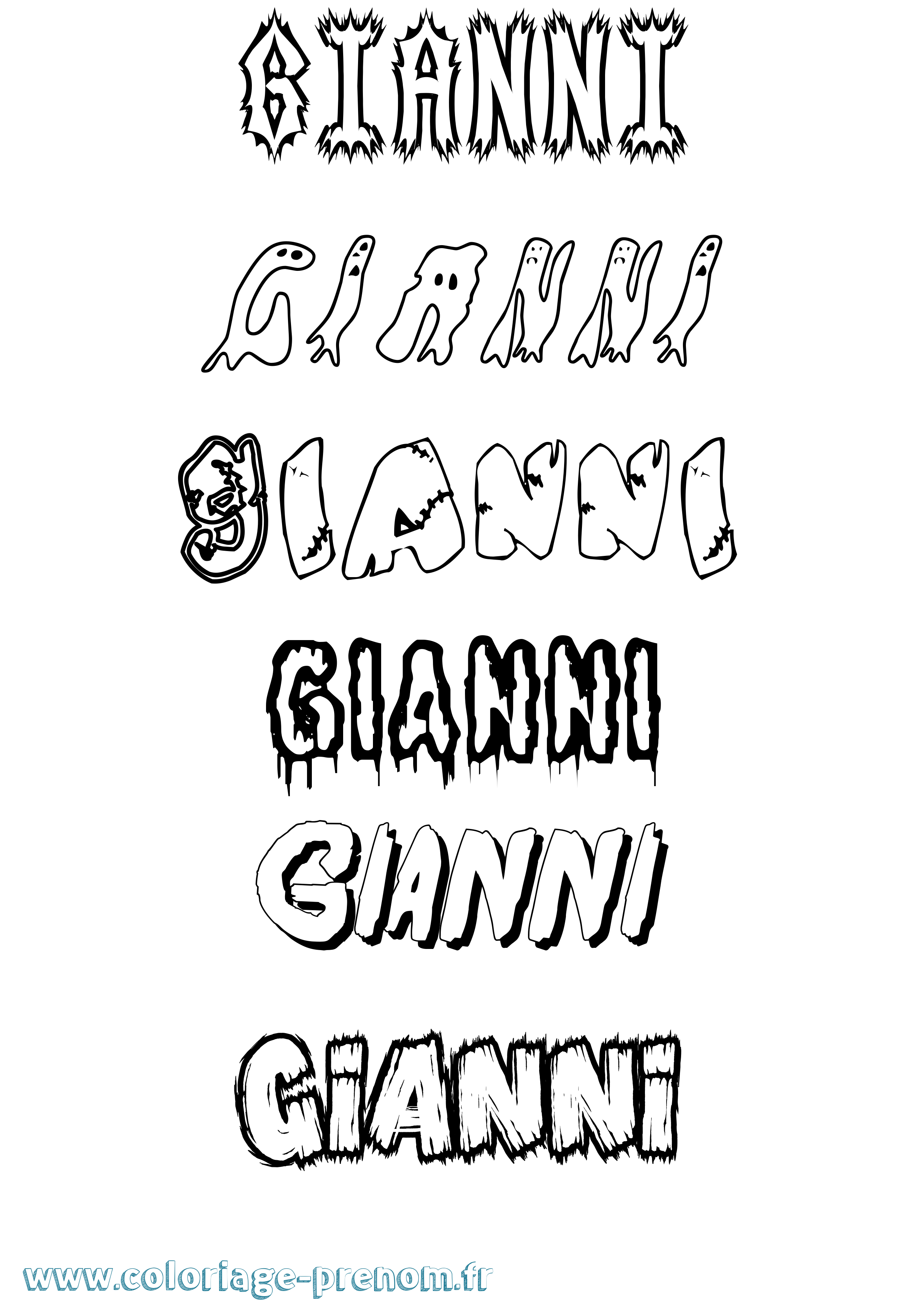 Coloriage prénom Gianni