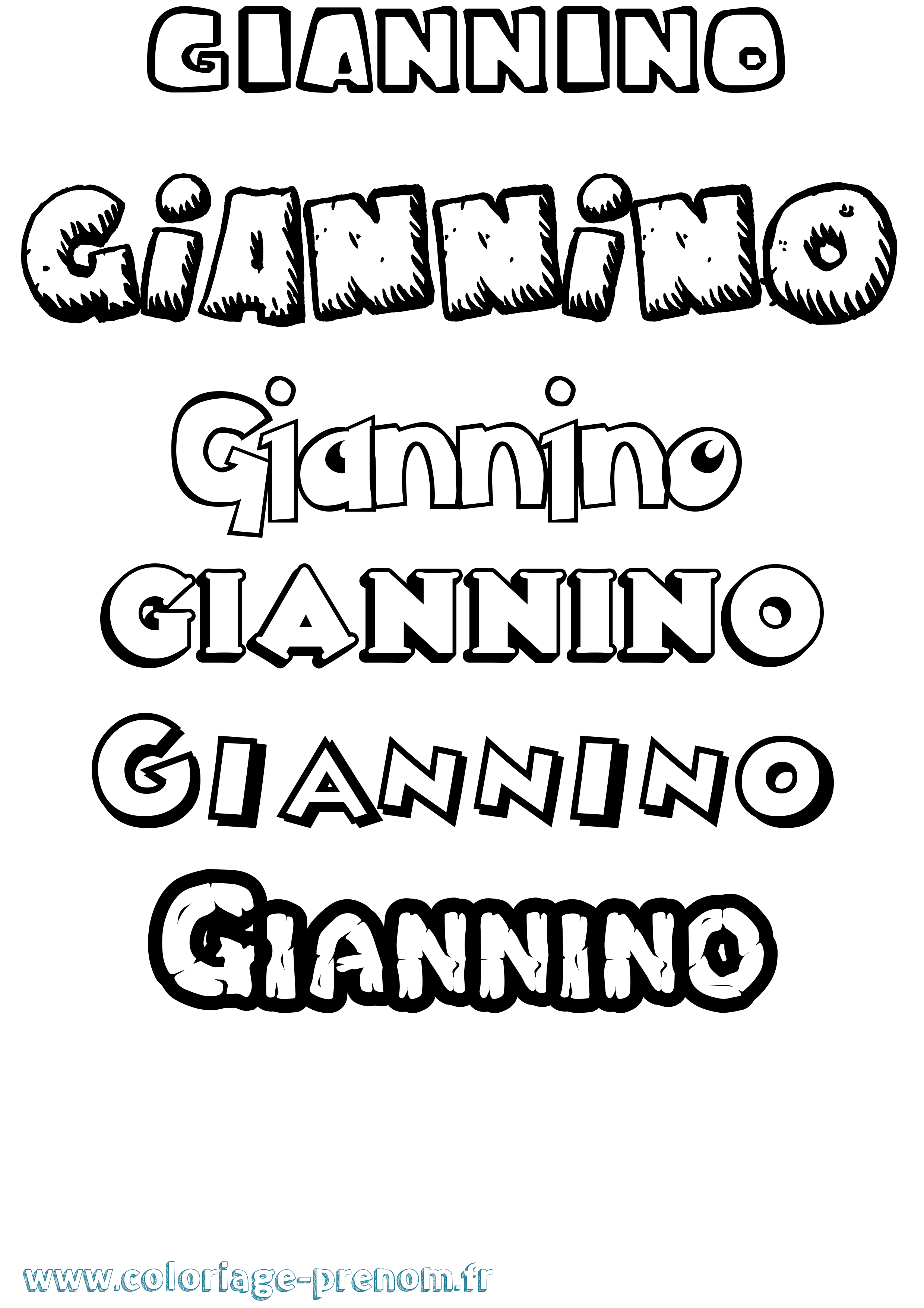 Coloriage Giannino Dessin Animé Coloriage prénom Giannino Dessin Animé