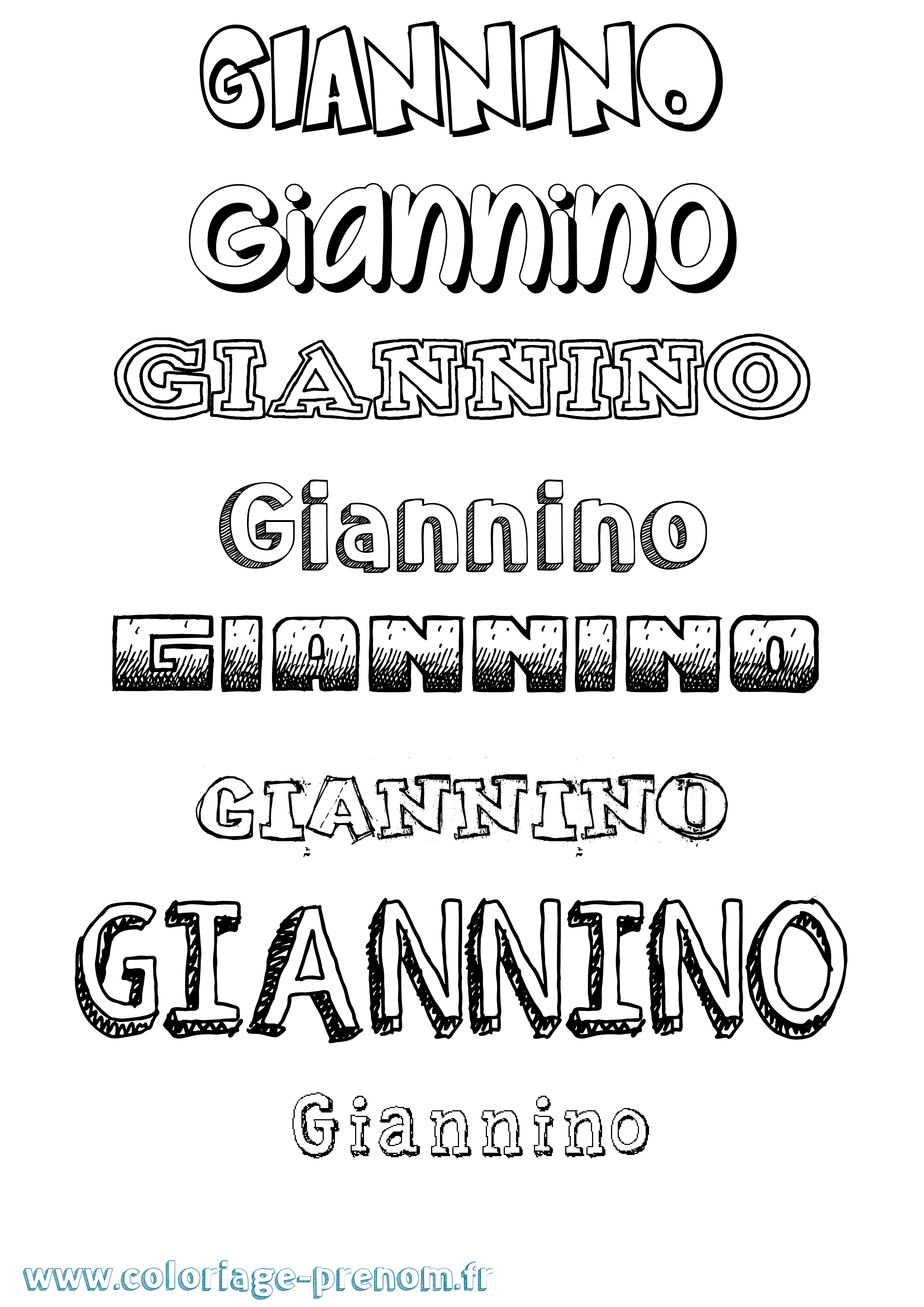 Coloriage Giannino Dessiné Coloriage prénom Giannino Dessiné