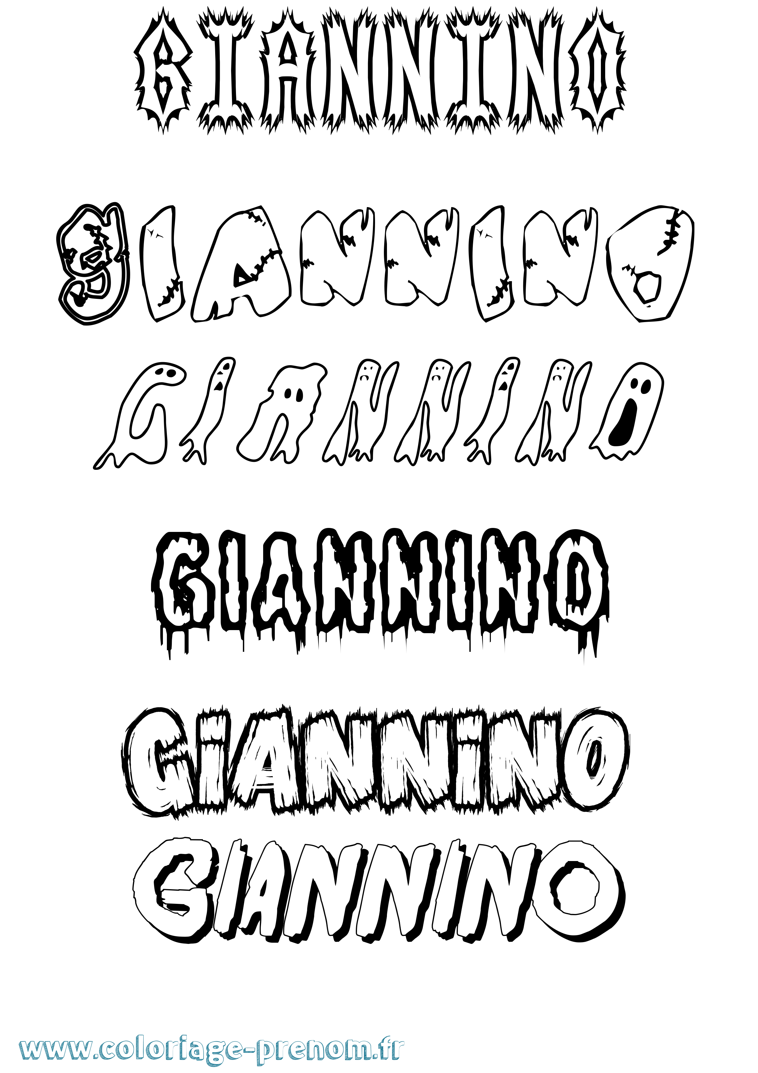 Coloriage Giannino Frisson Coloriage prénom Giannino Frisson