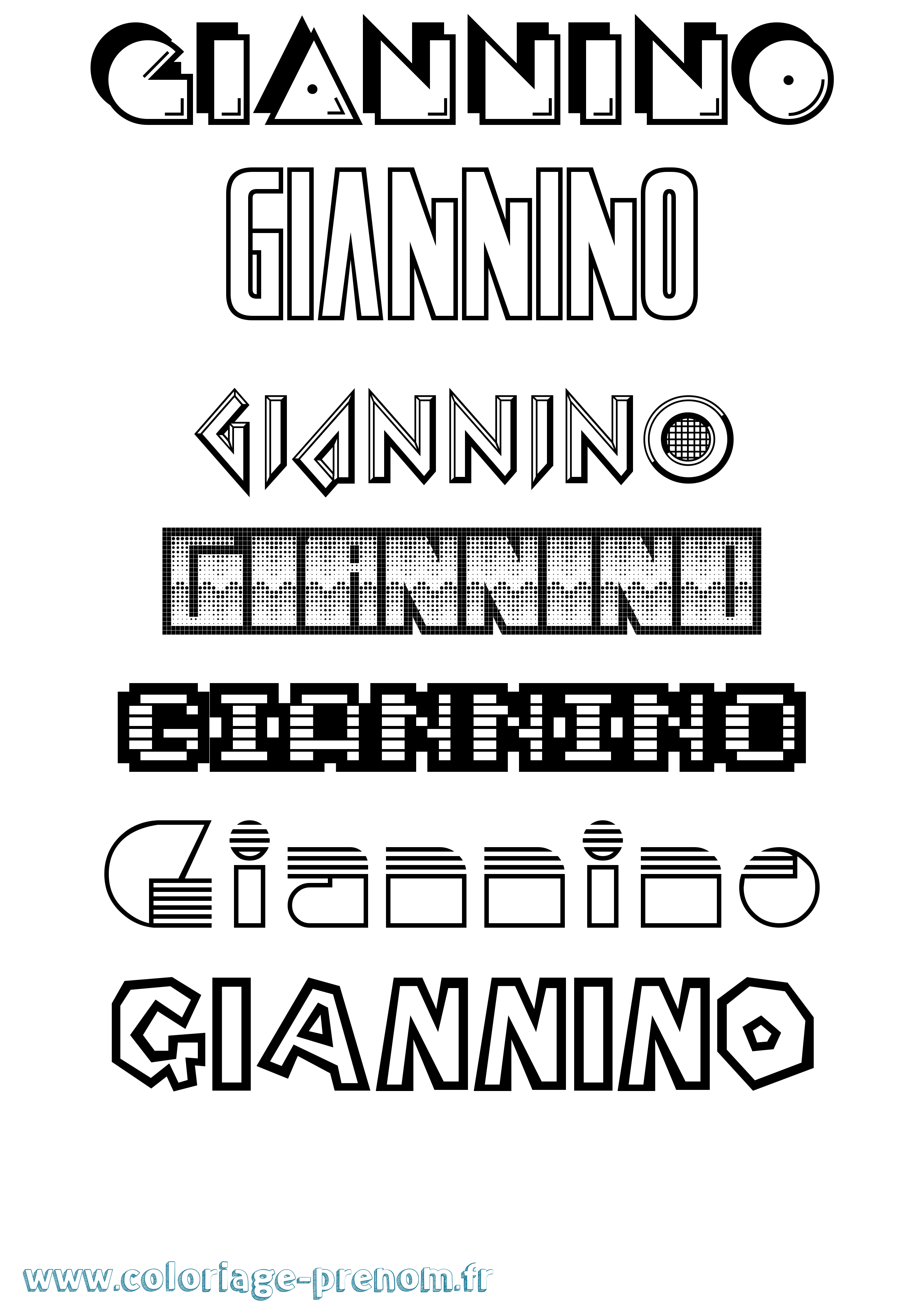 Coloriage Giannino Jeux Vidéos Coloriage prénom Giannino Jeux Vidéos