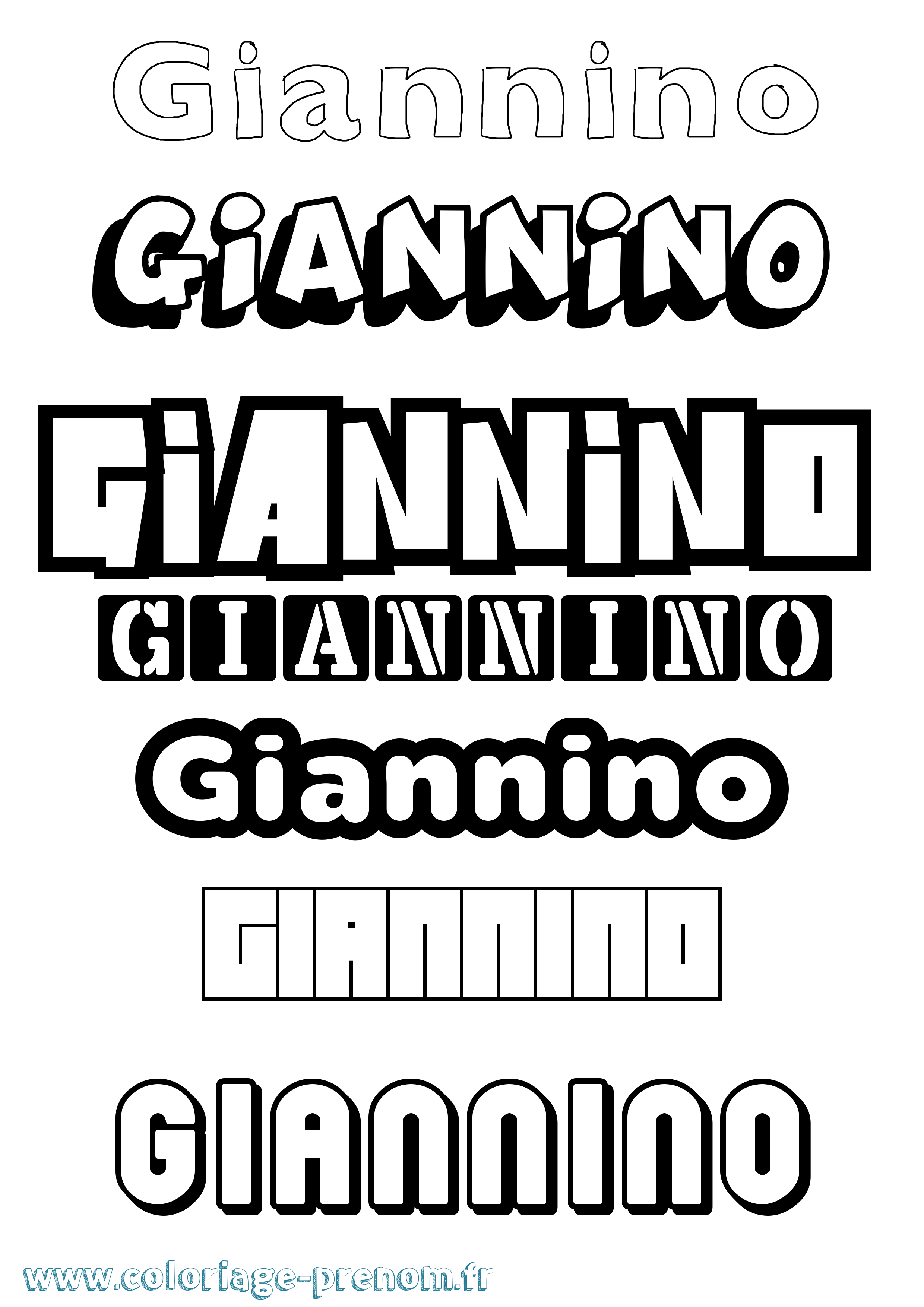 Coloriage Giannino Simple Coloriage prénom Giannino Simple
