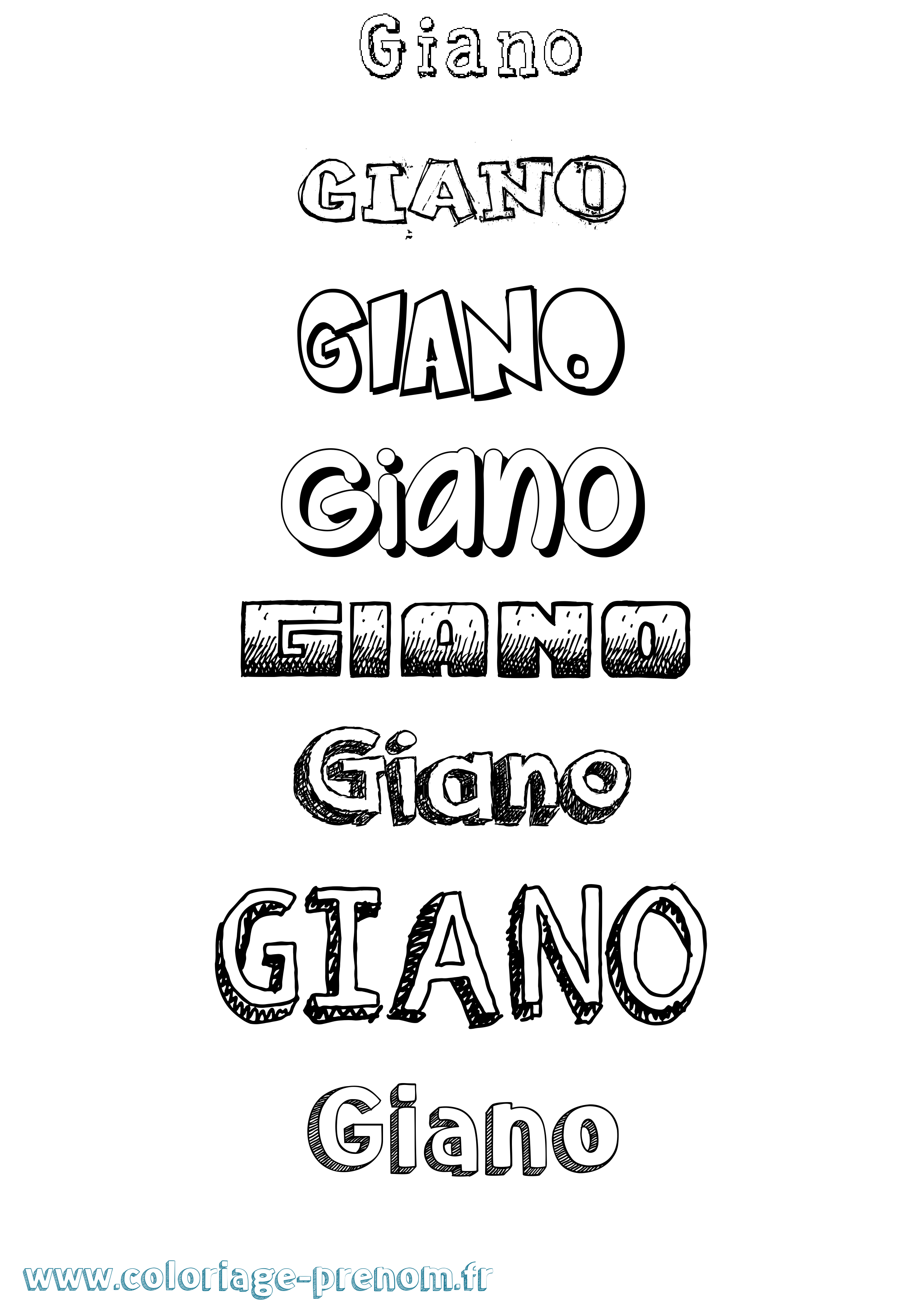 Coloriage prénom Giano Dessiné