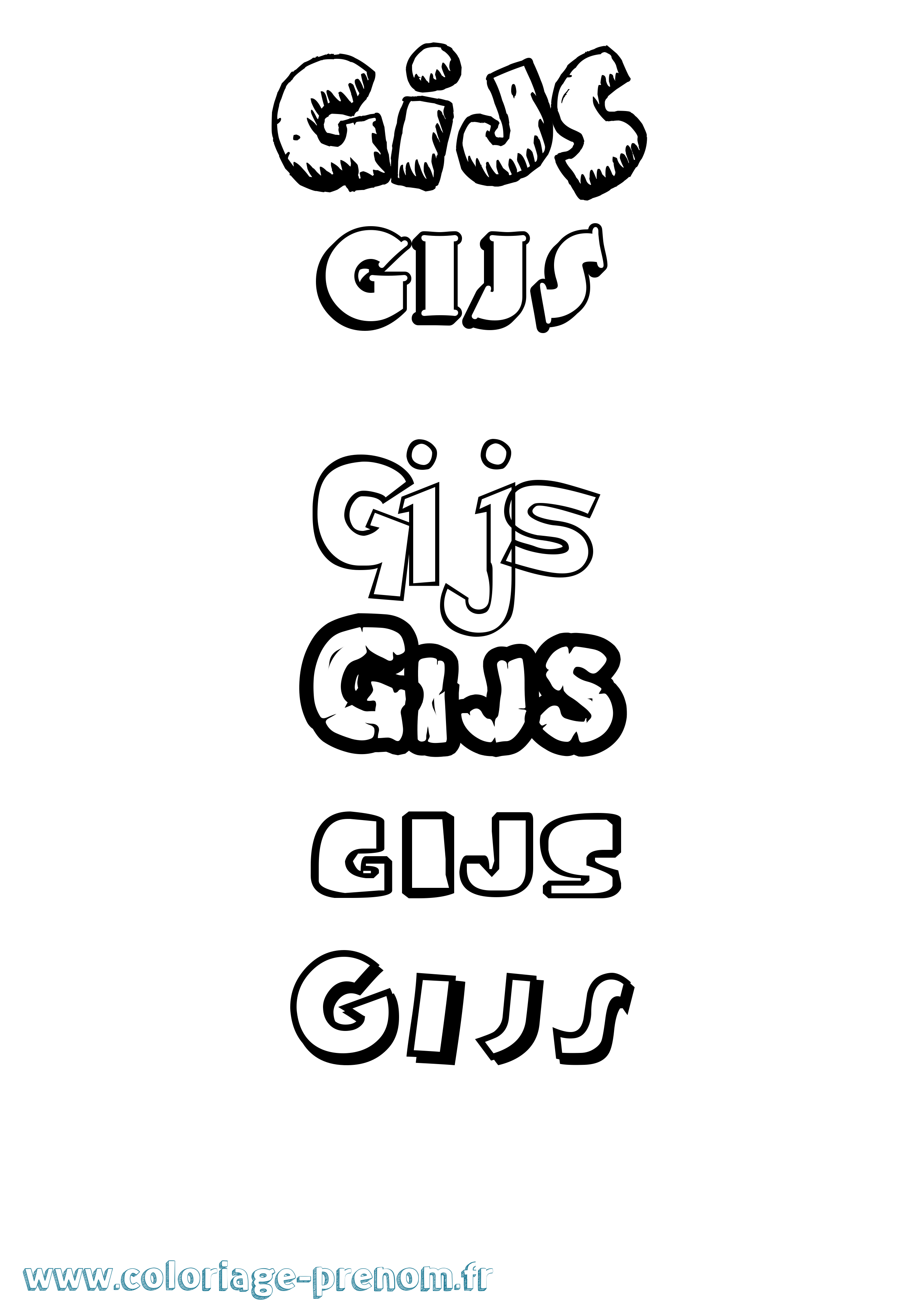 Coloriage Gijs Dessin Animé Coloriage prénom Gijs Dessin Animé