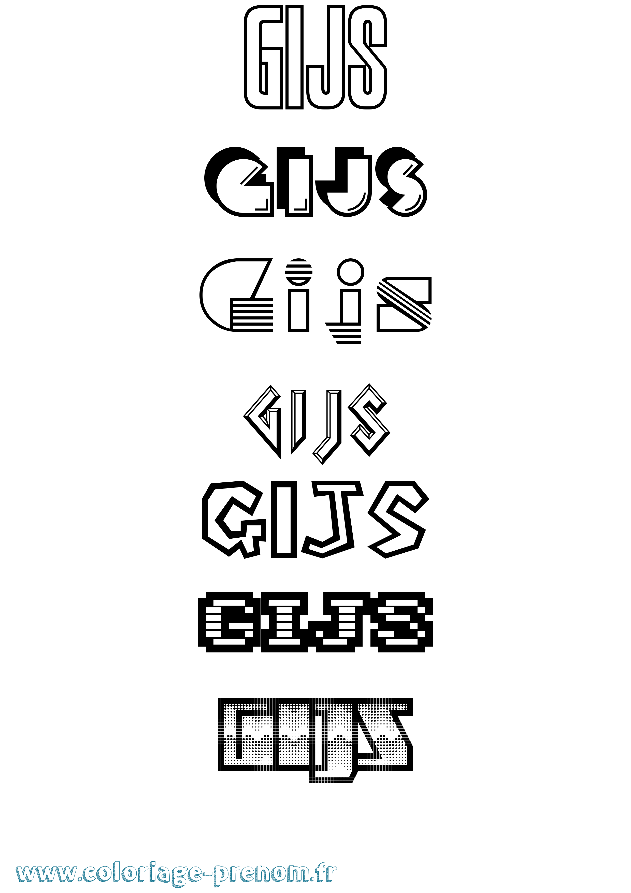 Coloriage Gijs Jeux Vidéos Coloriage prénom Gijs Jeux Vidéos