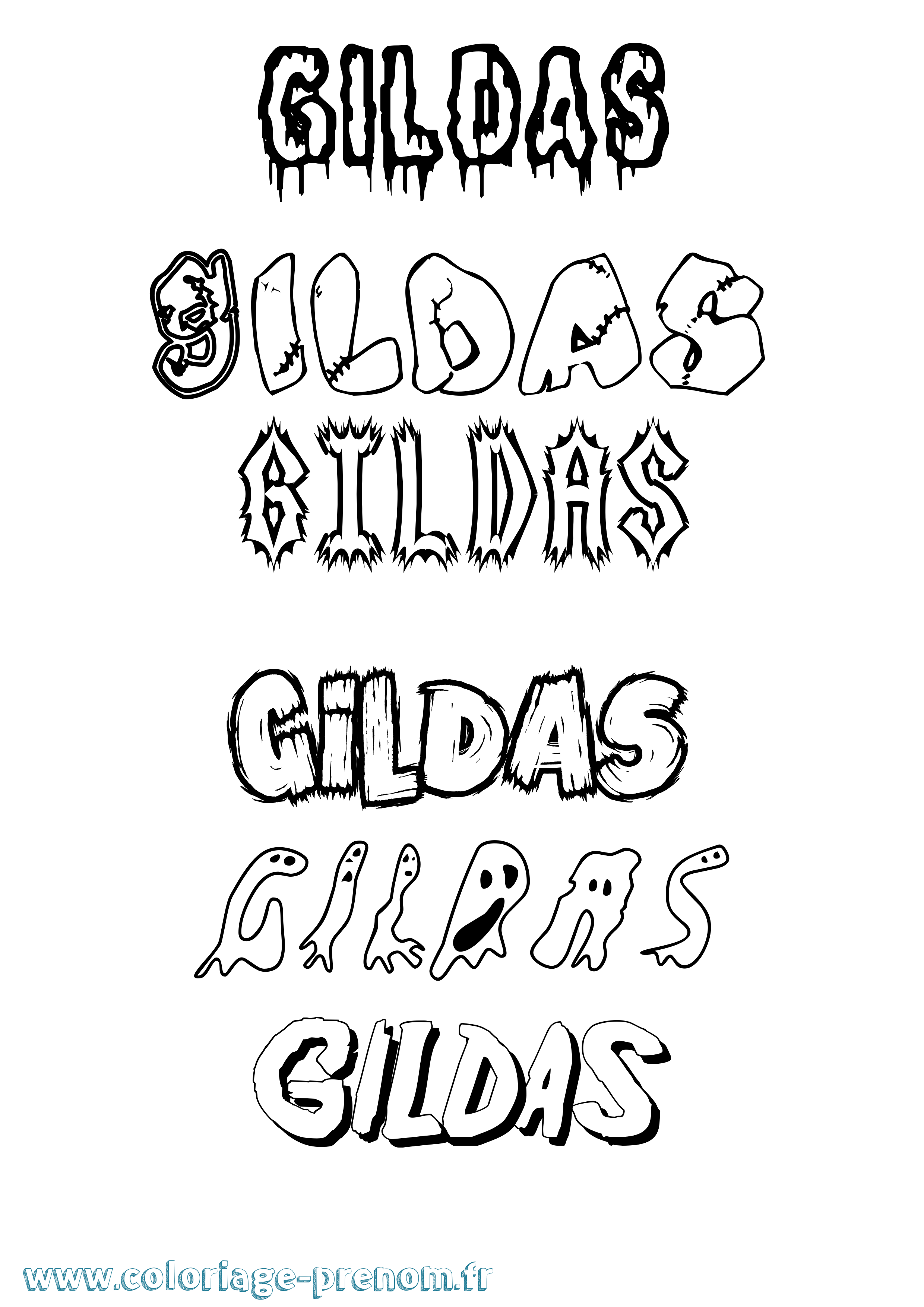 Coloriage prénom Gildas Frisson