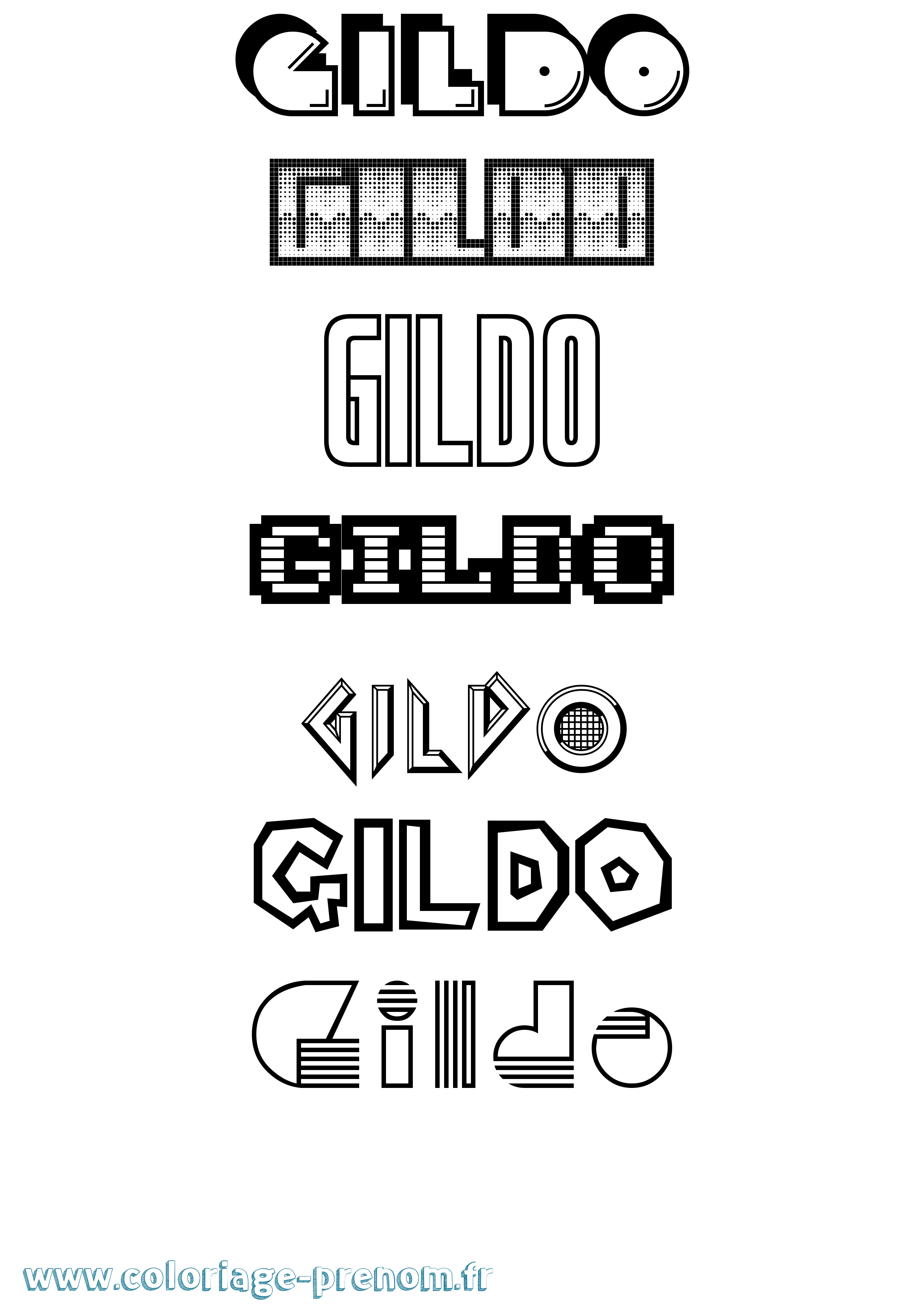 Coloriage prénom Gildo Jeux Vidéos
