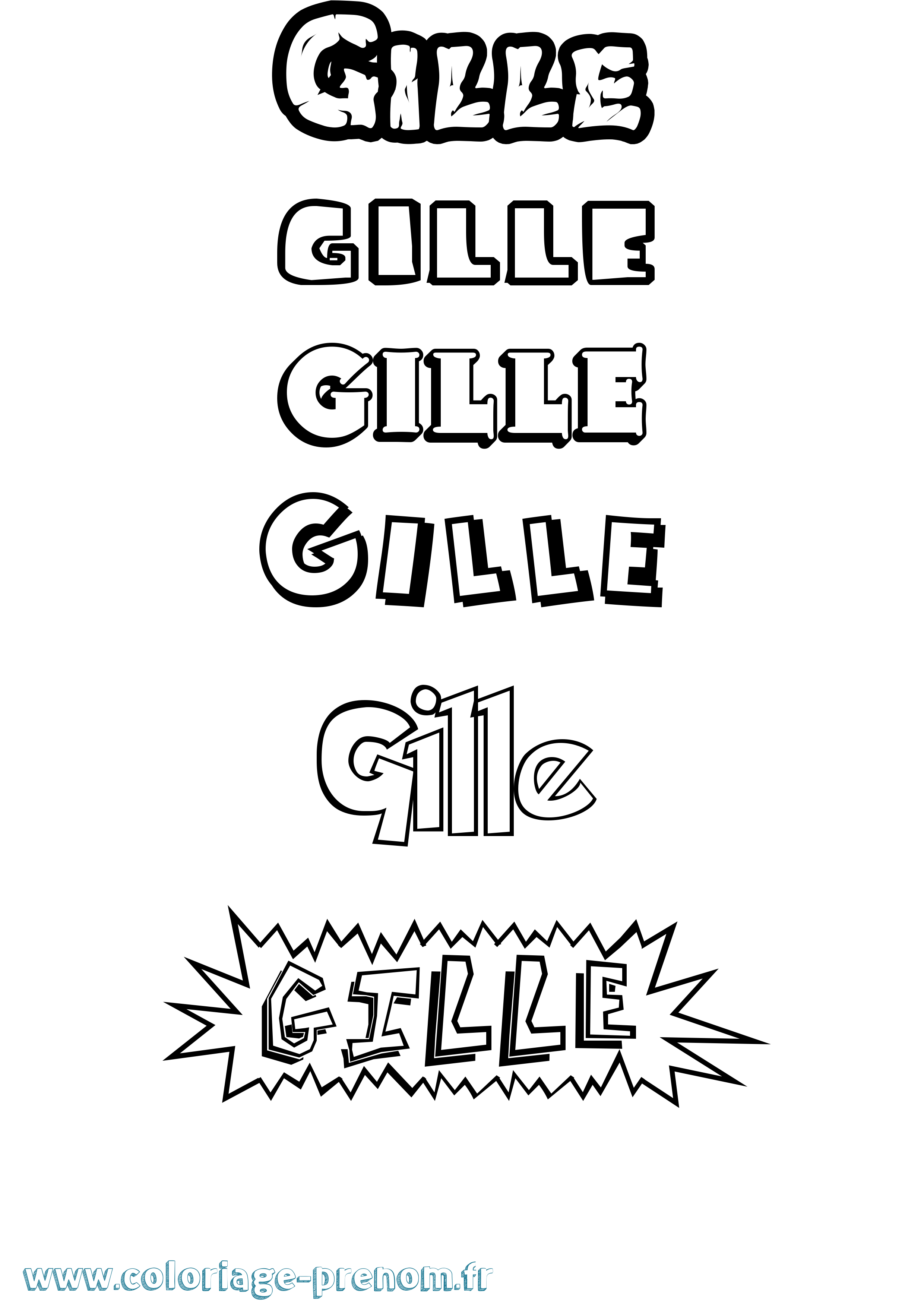 Coloriage Gille Dessin Animé Coloriage prénom Gille Dessin Animé