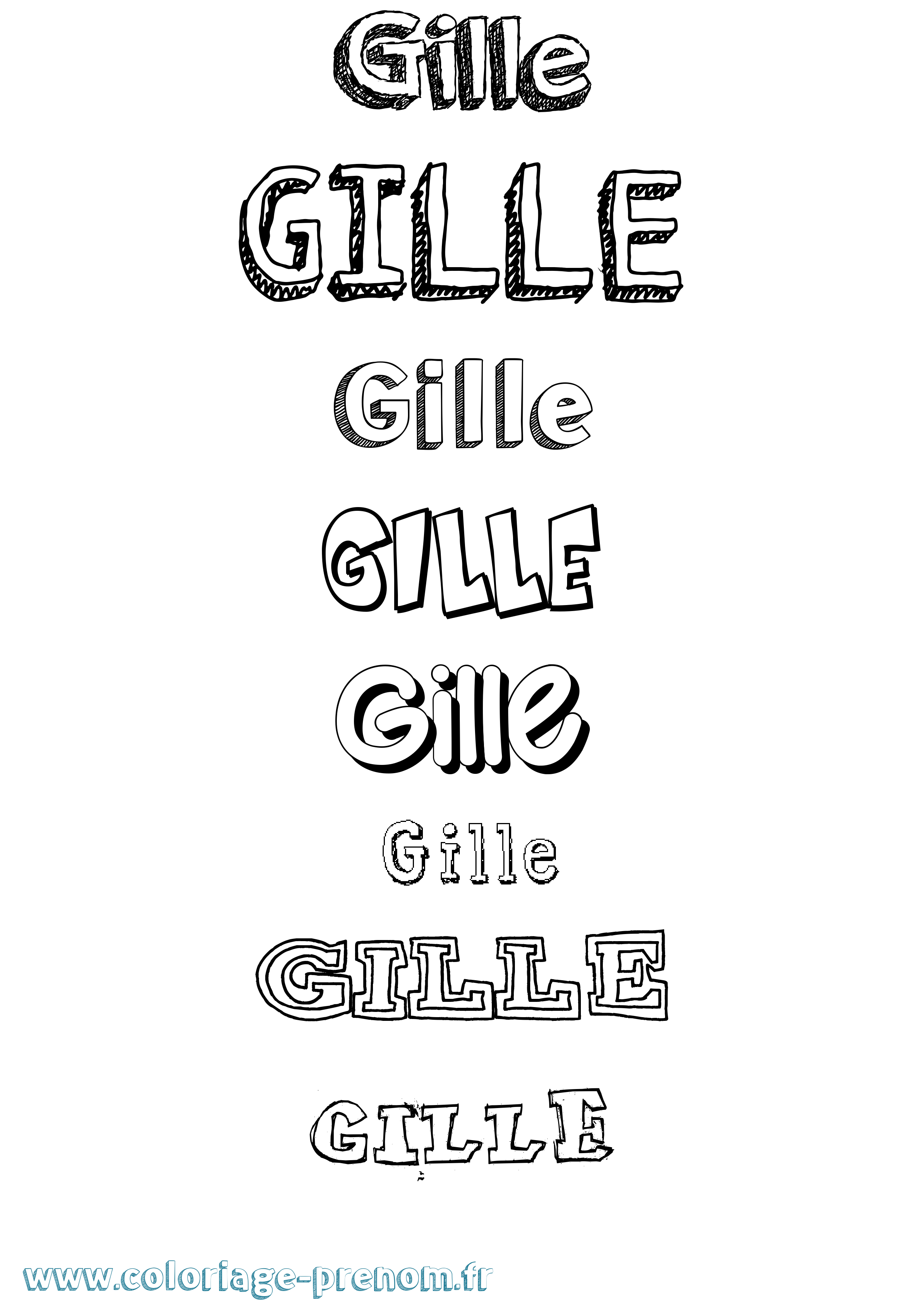 Coloriage Gille Dessiné Coloriage prénom Gille Dessiné