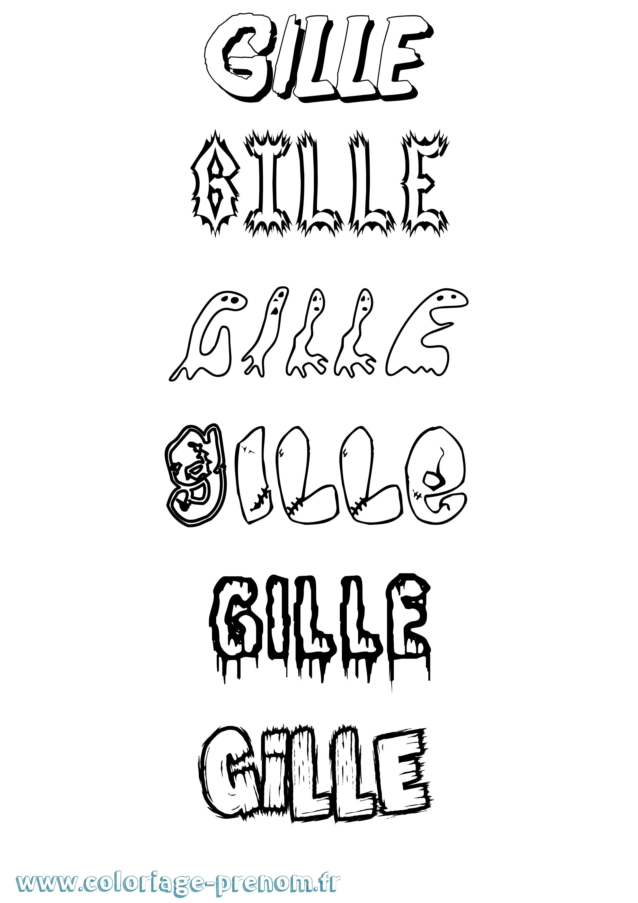 Coloriage Gille Frisson Coloriage prénom Gille Frisson