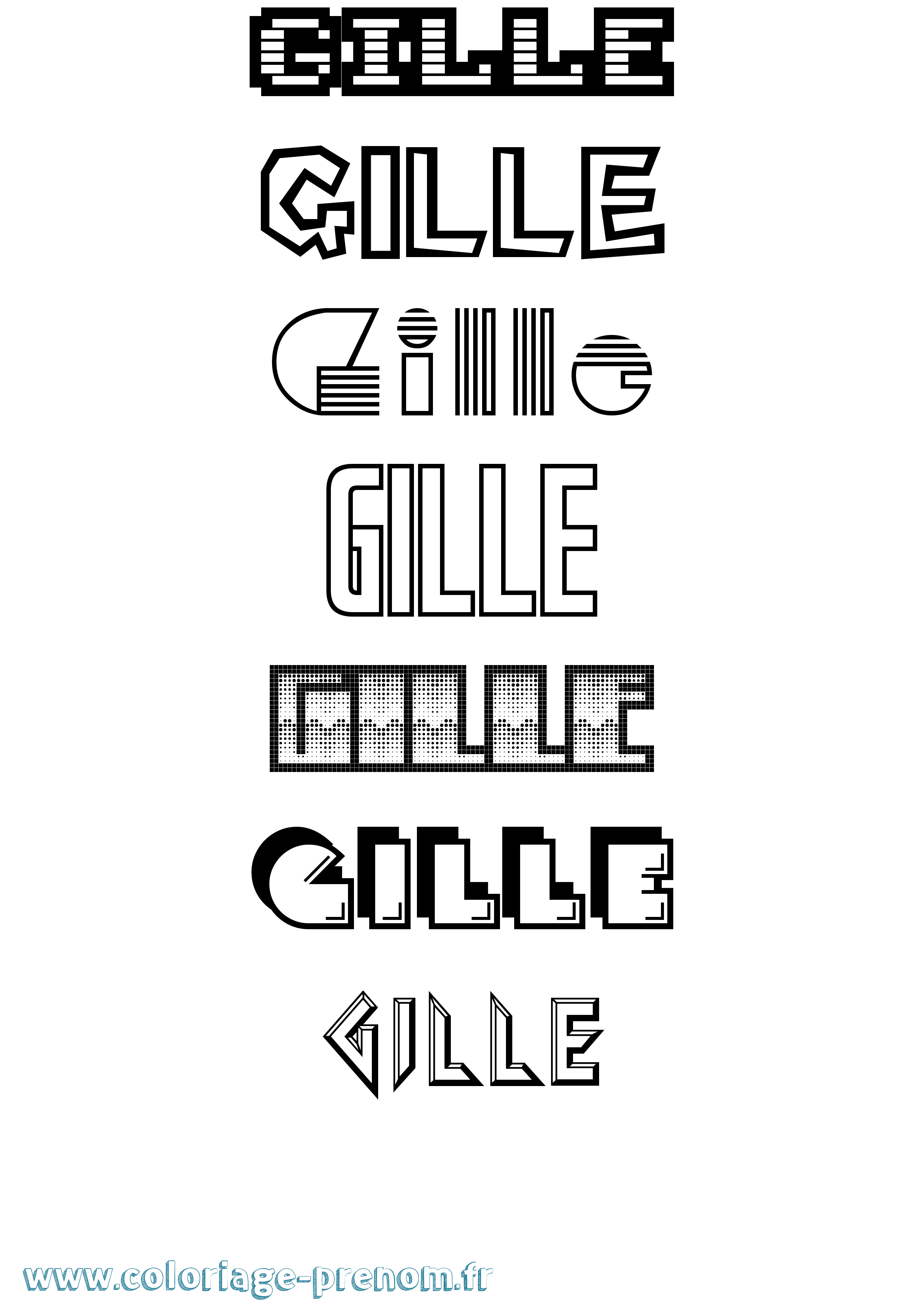 Coloriage Gille Jeux Vidéos Coloriage prénom Gille Jeux Vidéos