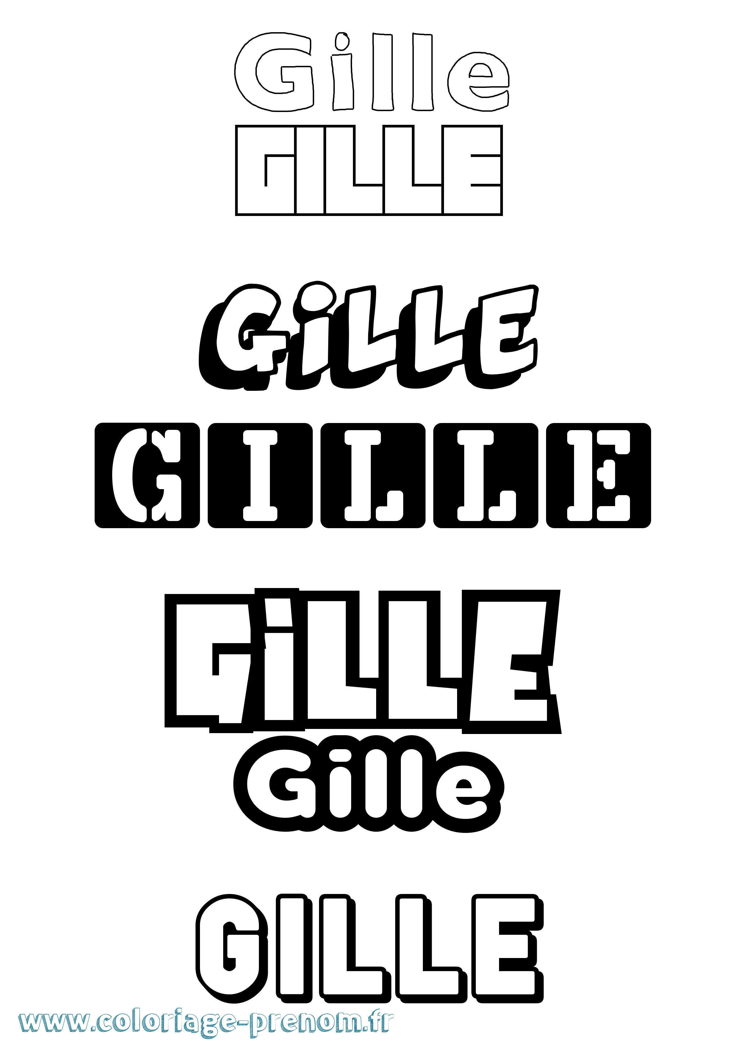 Coloriage Gille Simple Coloriage prénom Gille Simple