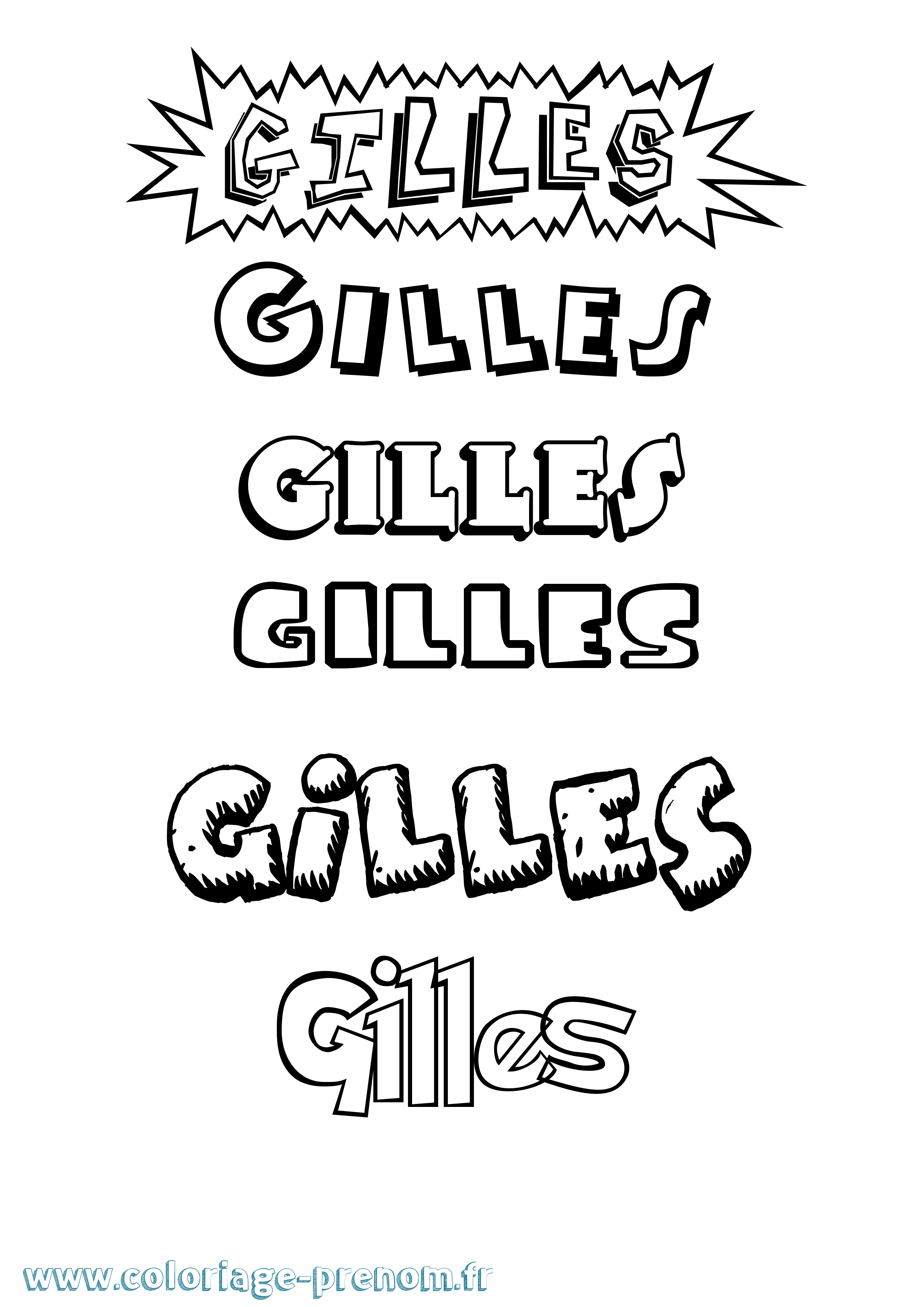 Coloriage prénom Gilles Dessin Animé