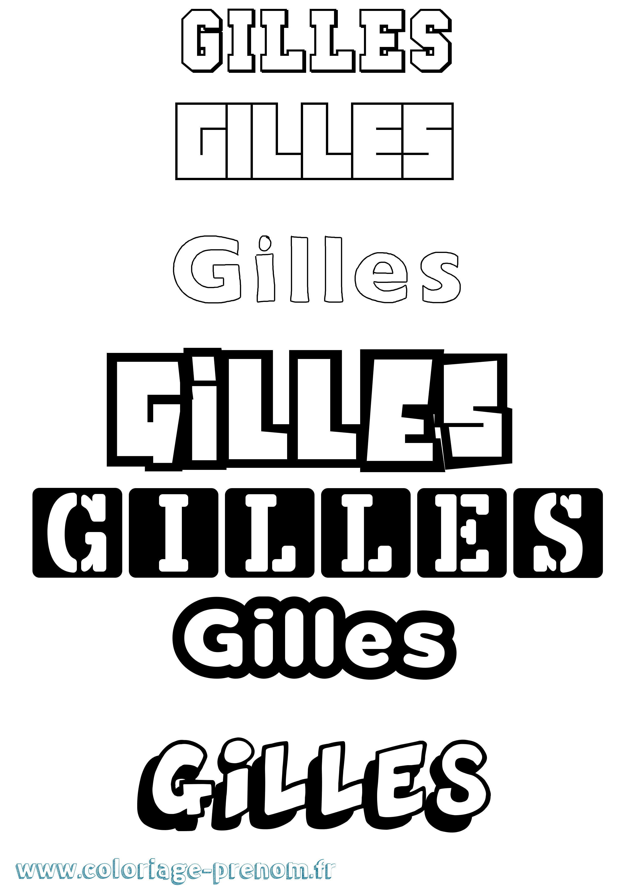 Coloriage prénom Gilles Simple