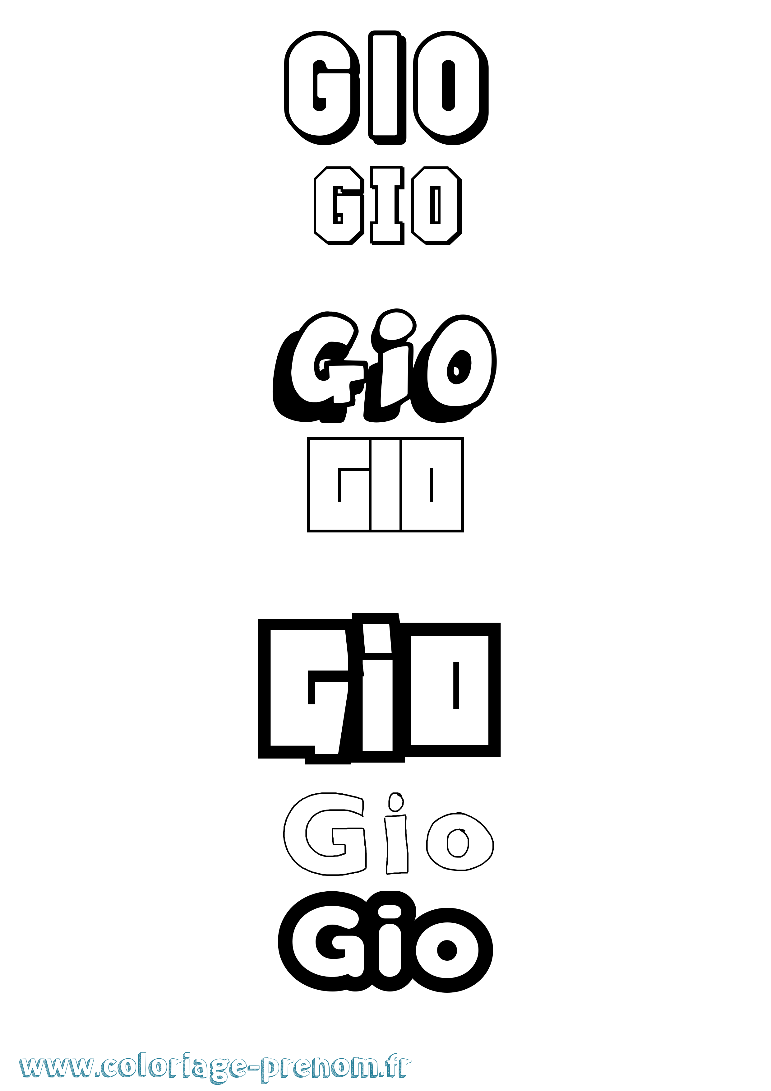Coloriage prénom Gio