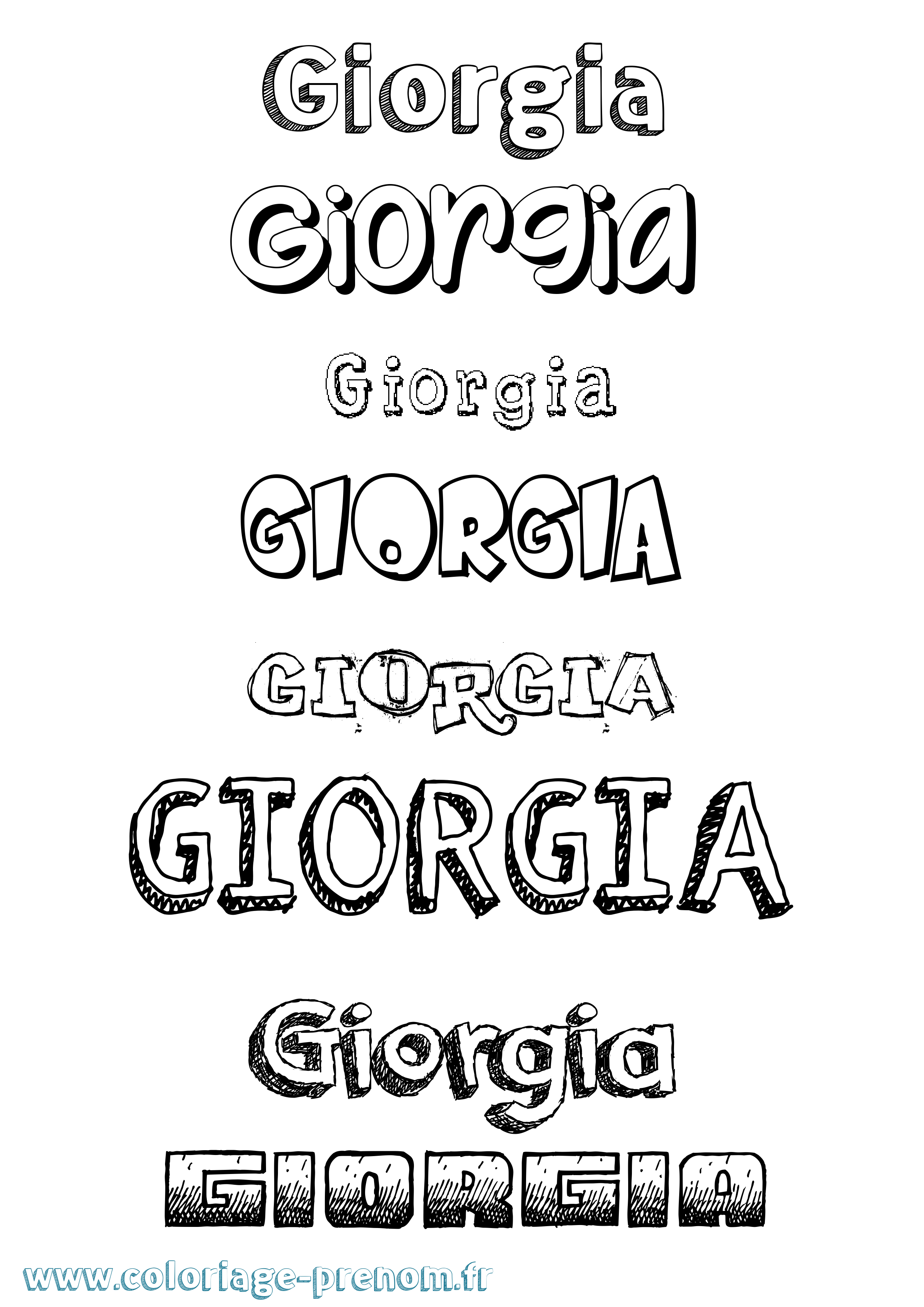 Coloriage prénom Giorgia Dessiné