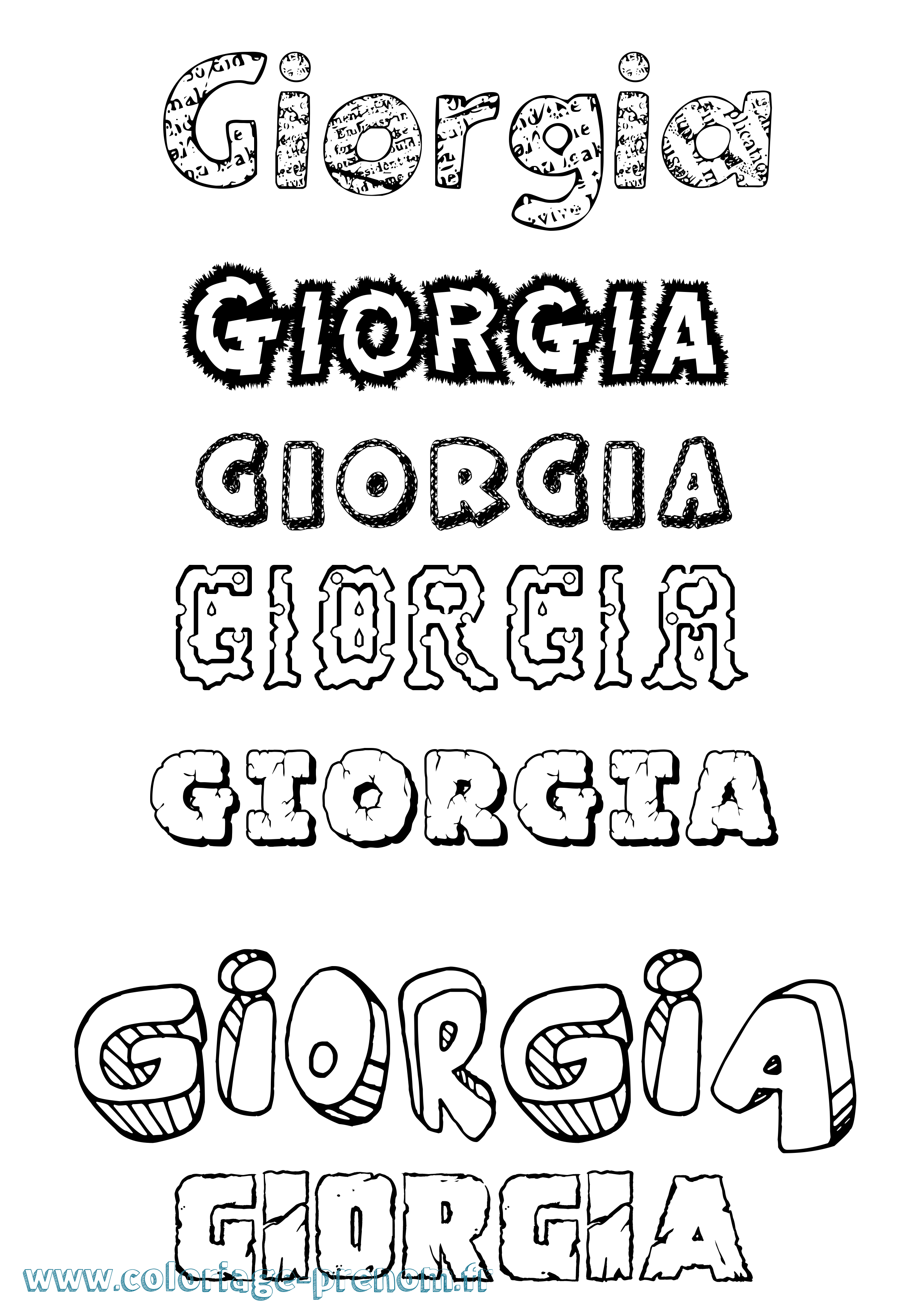 Coloriage prénom Giorgia Destructuré