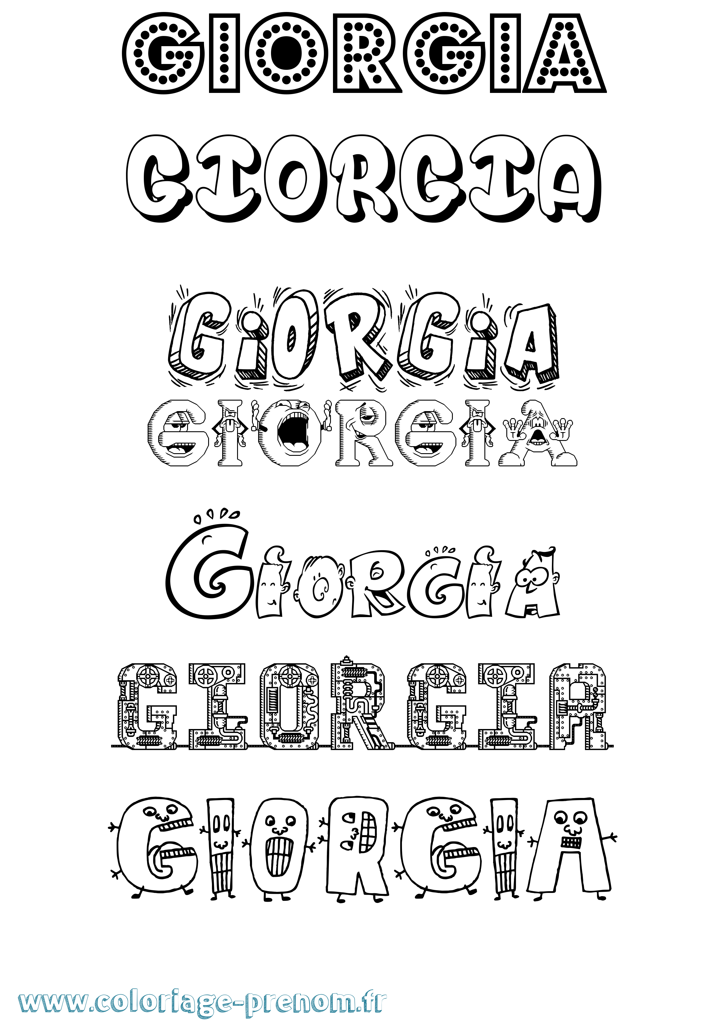 Coloriage prénom Giorgia Fun