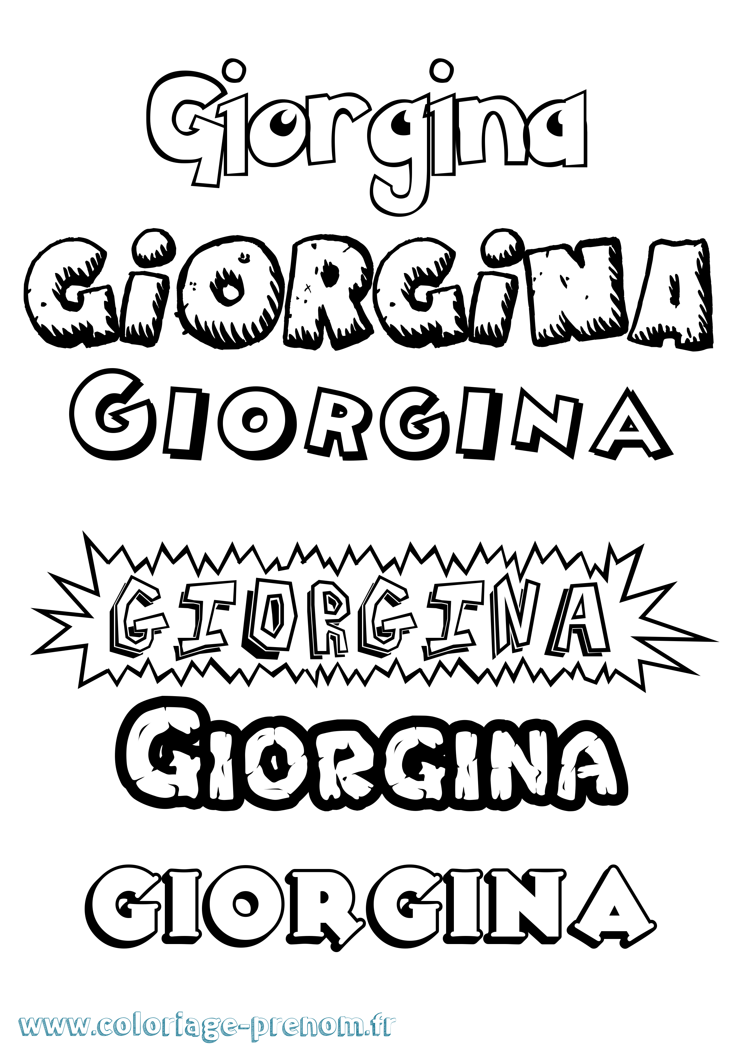 Coloriage prénom Giorgina Dessin Animé