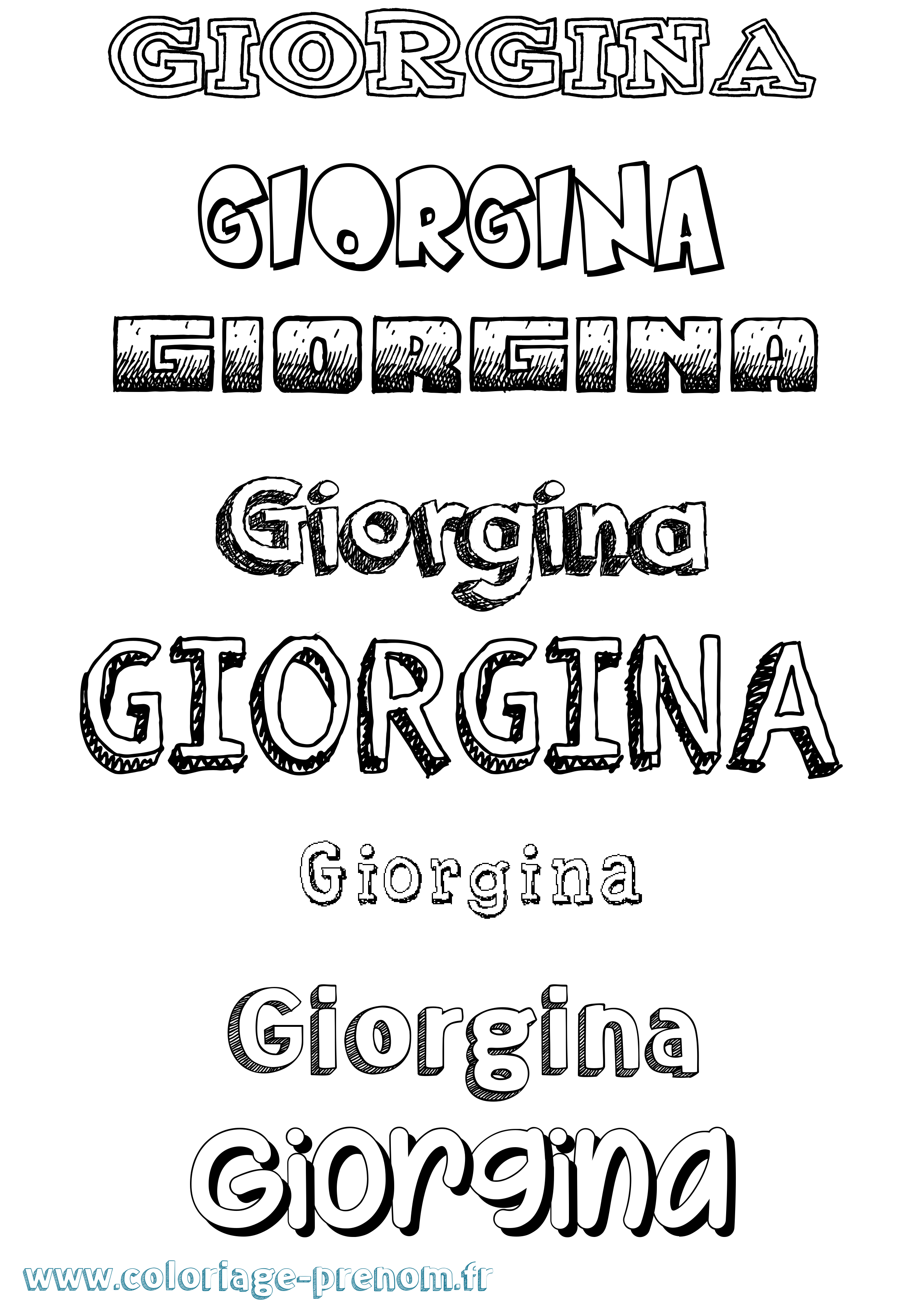 Coloriage prénom Giorgina Dessiné