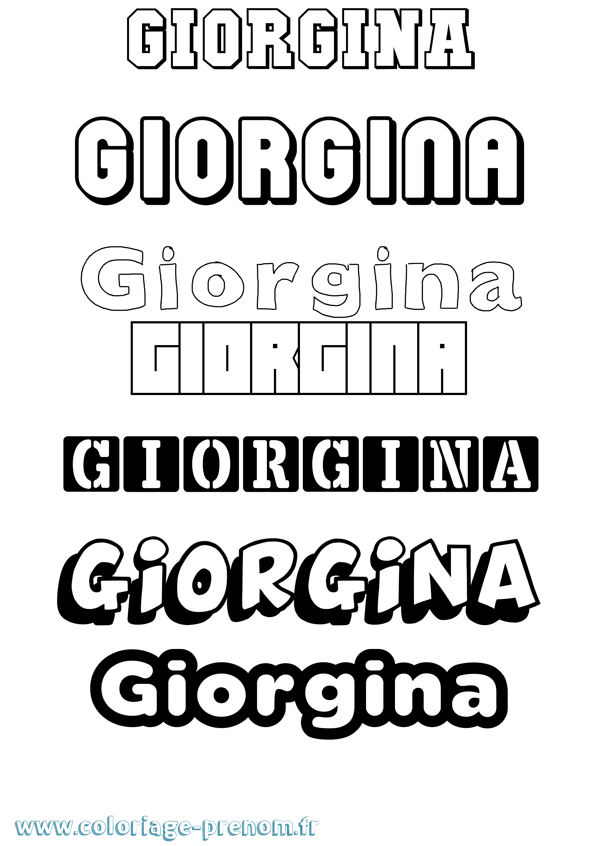 Coloriage prénom Giorgina Simple