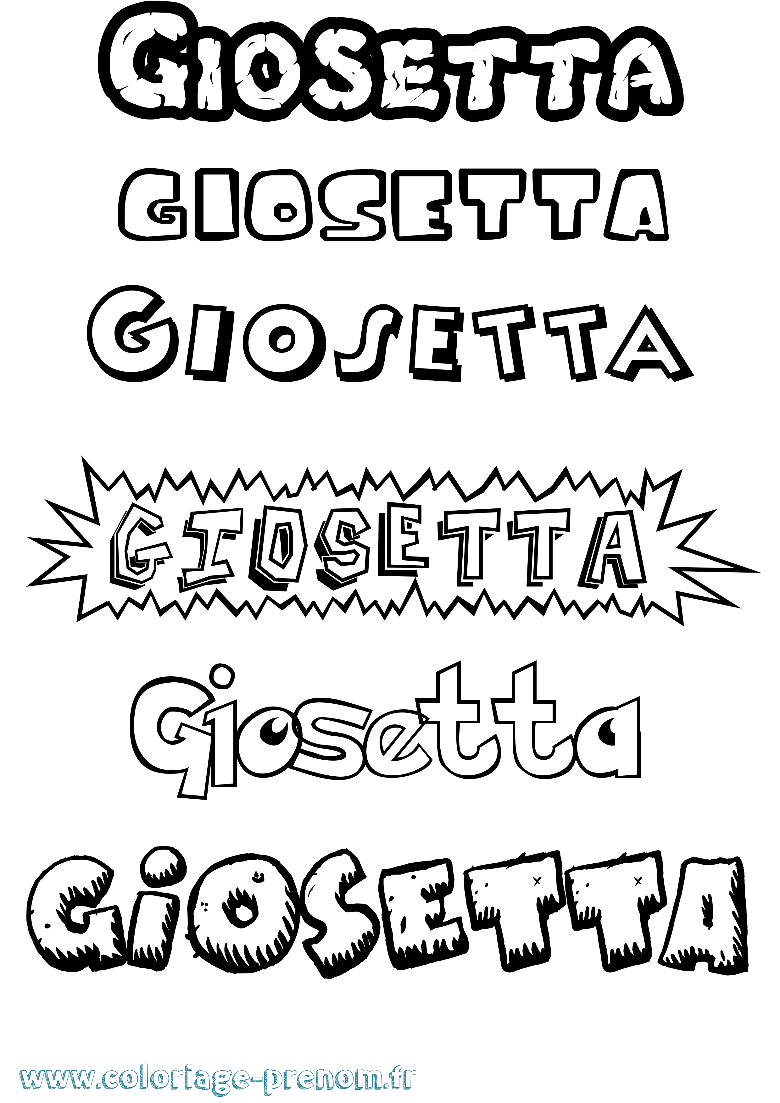 Coloriage Giosetta Dessin Animé Coloriage prénom Giosetta Dessin Animé