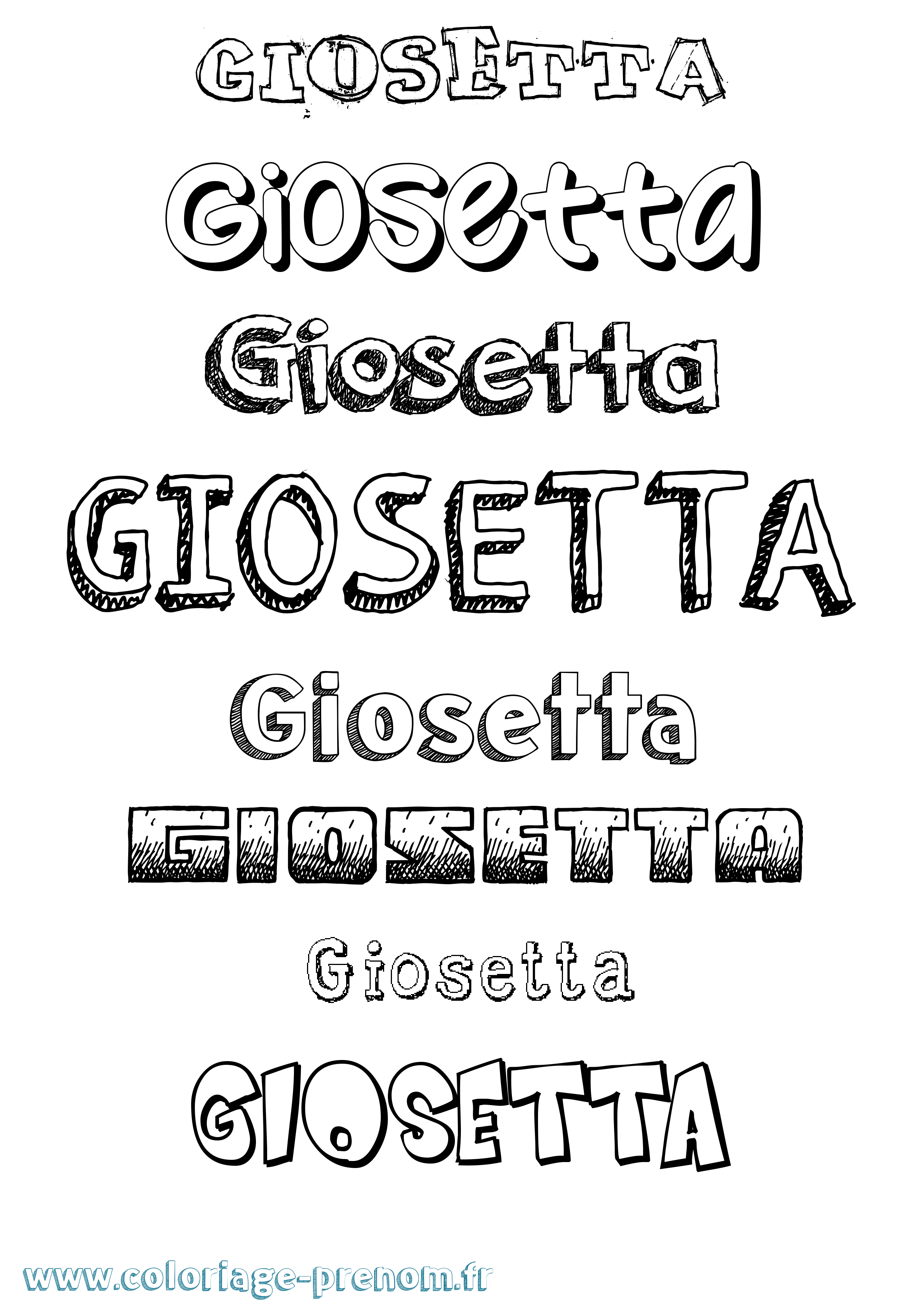 Coloriage Giosetta Dessiné Coloriage prénom Giosetta Dessiné