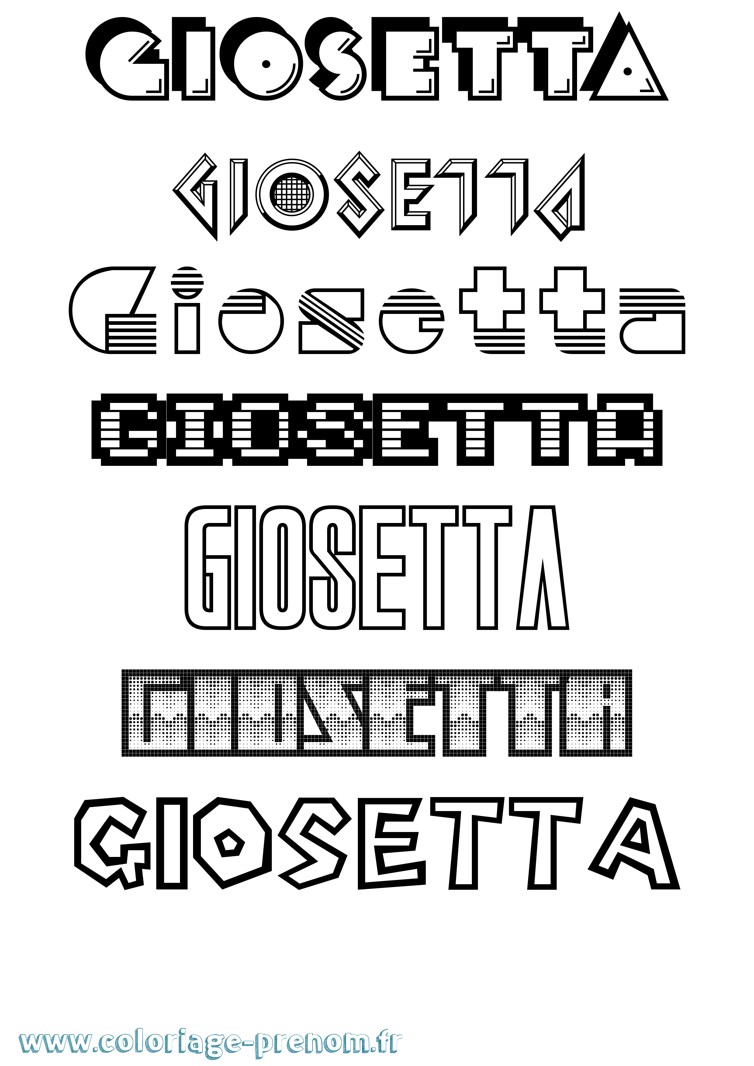 Coloriage Giosetta Jeux Vidéos Coloriage prénom Giosetta Jeux Vidéos