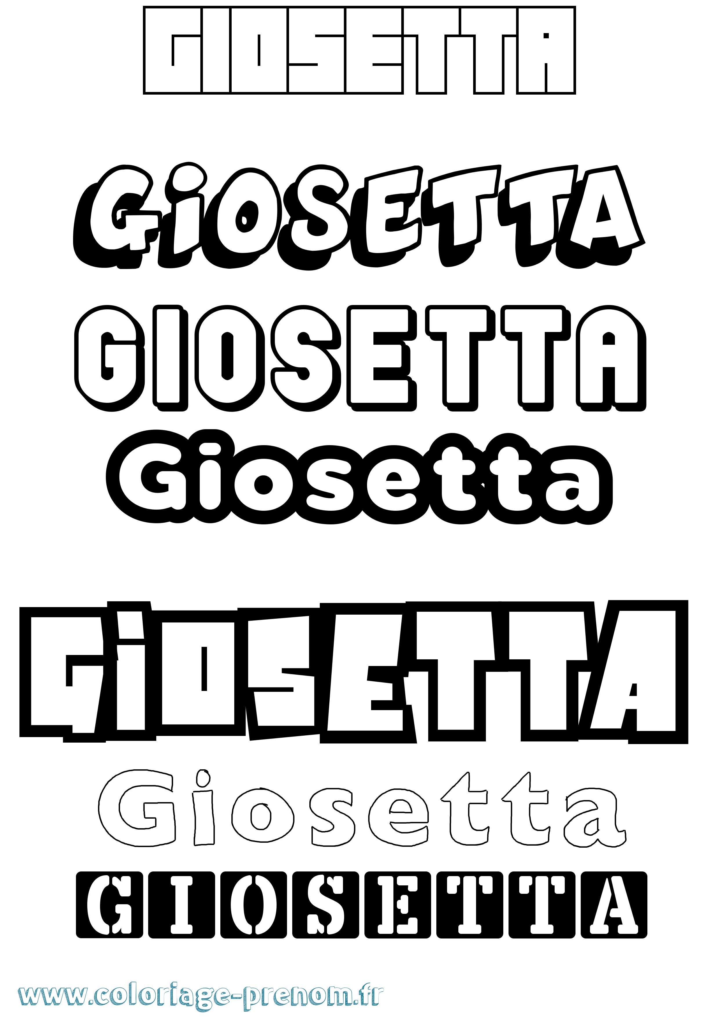 Coloriage Giosetta Simple Coloriage prénom Giosetta Simple