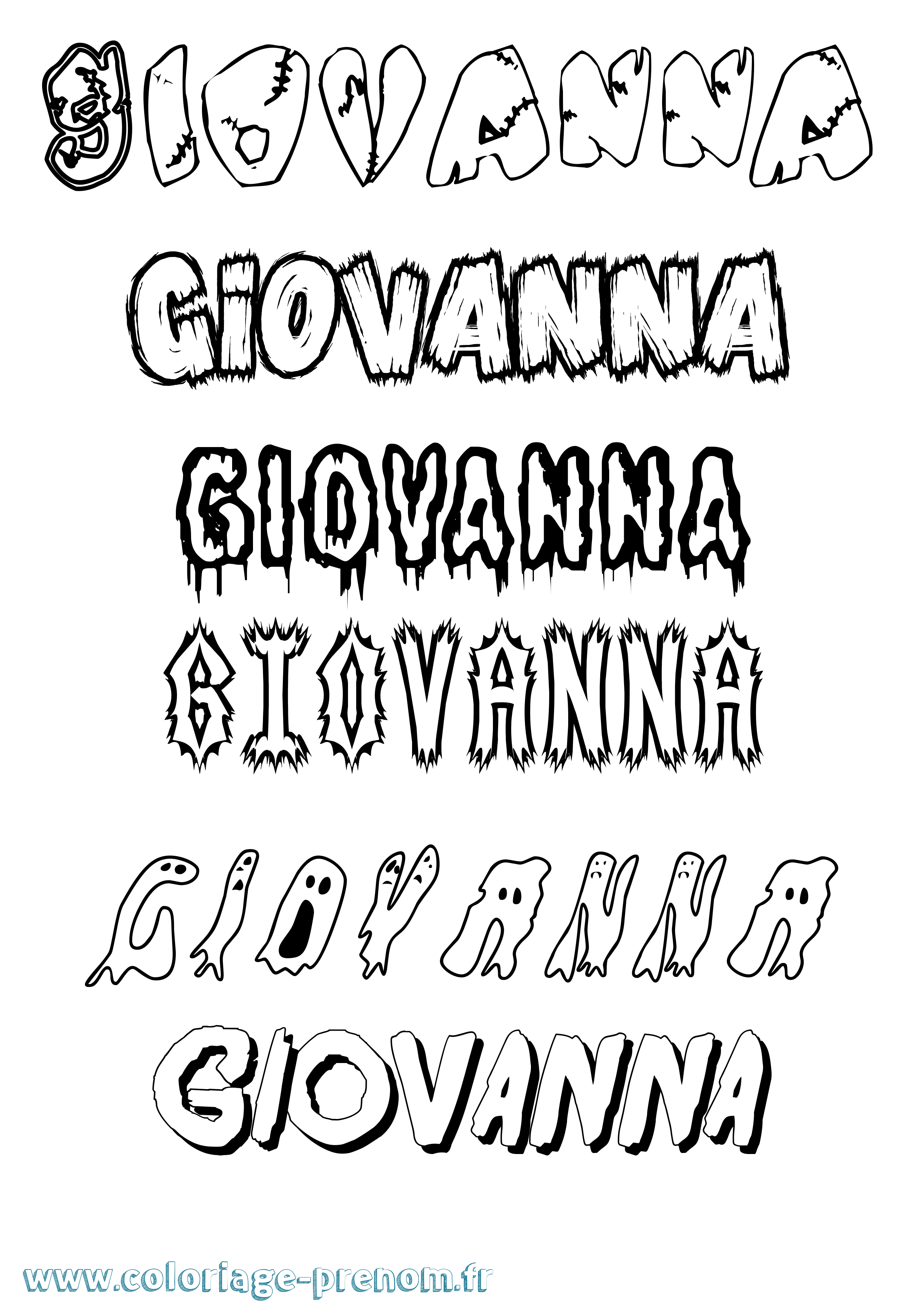 Coloriage prénom Giovanna Frisson
