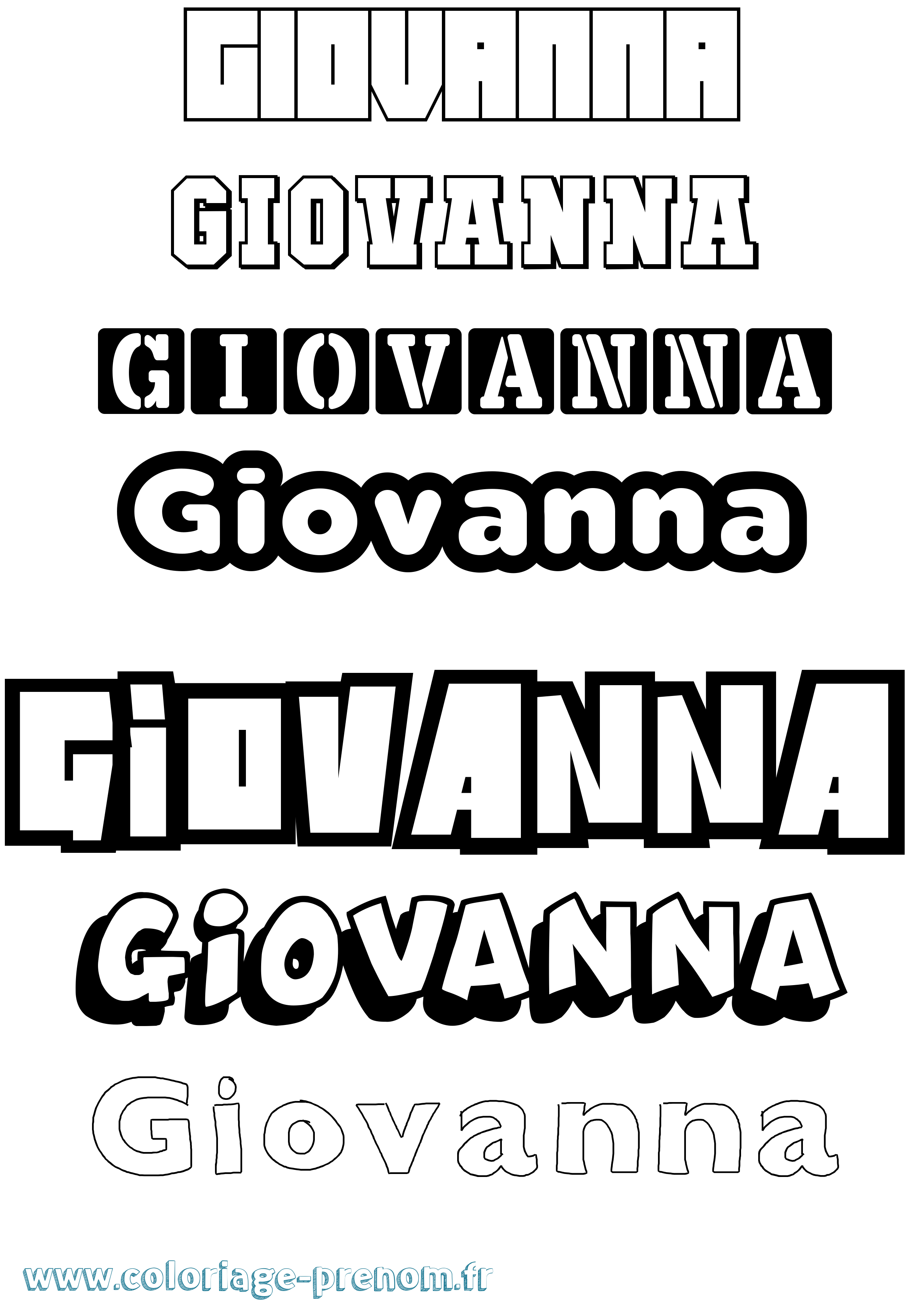 Coloriage prénom Giovanna Simple