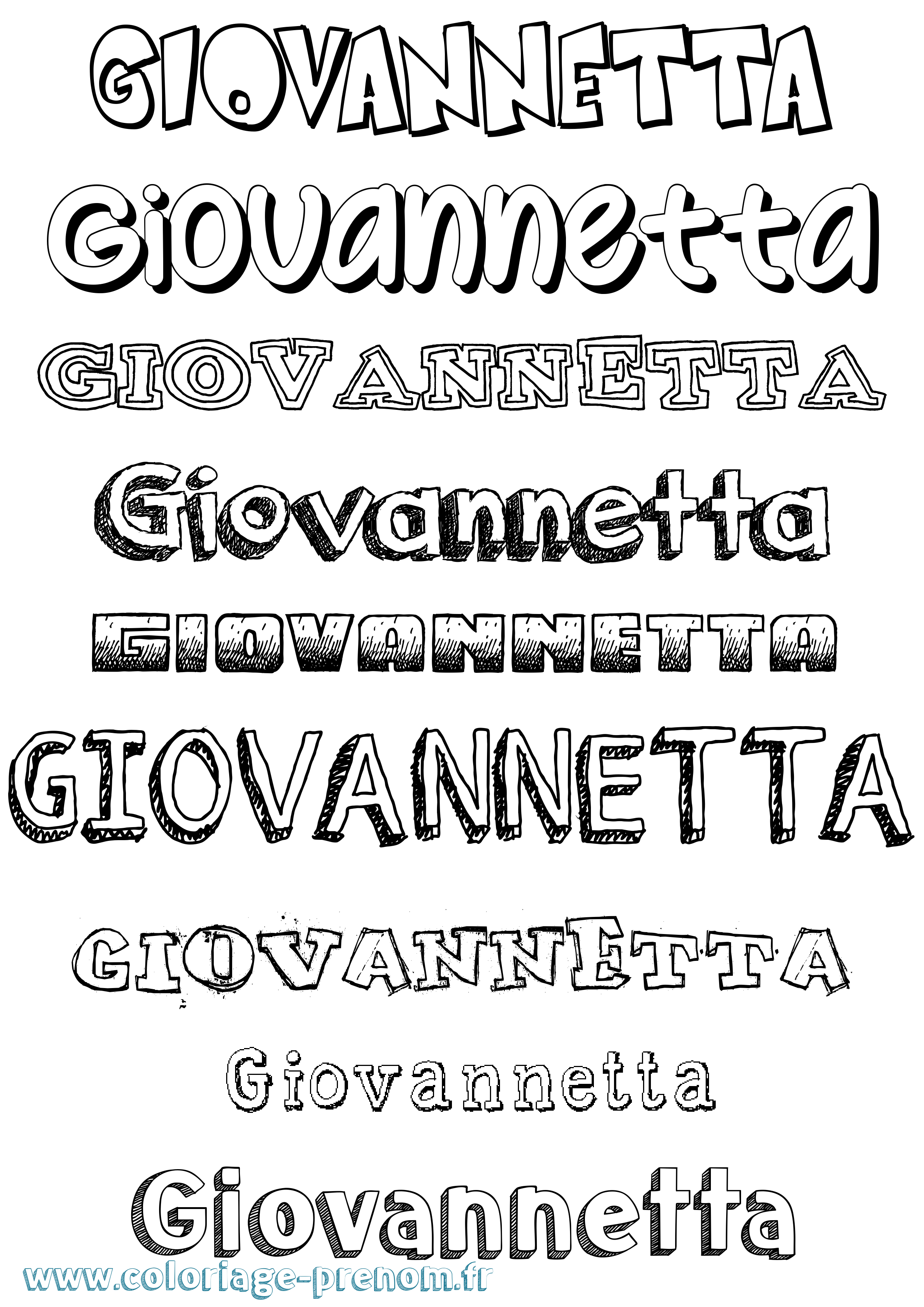 Coloriage prénom Giovannetta Dessiné