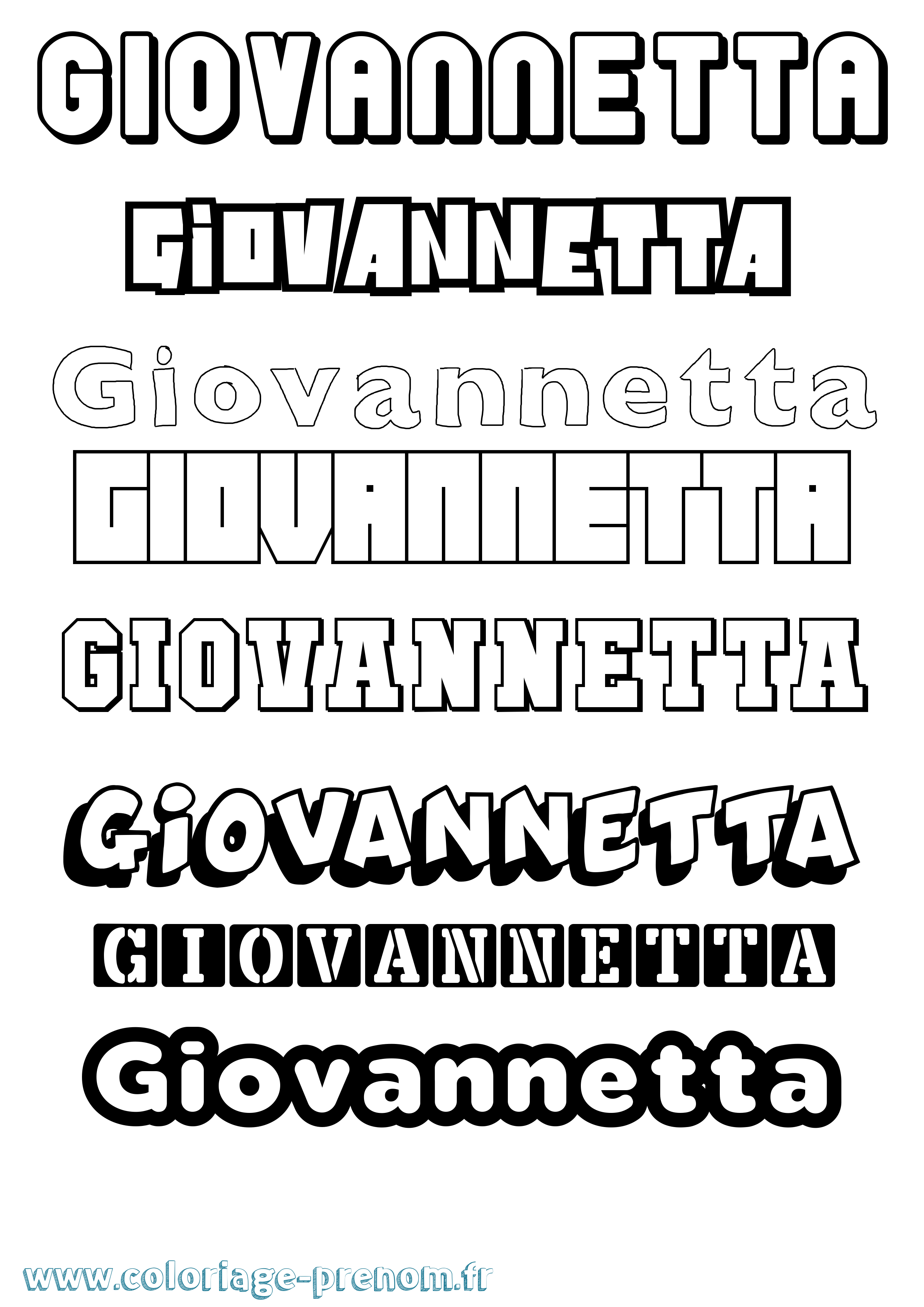 Coloriage prénom Giovannetta Simple