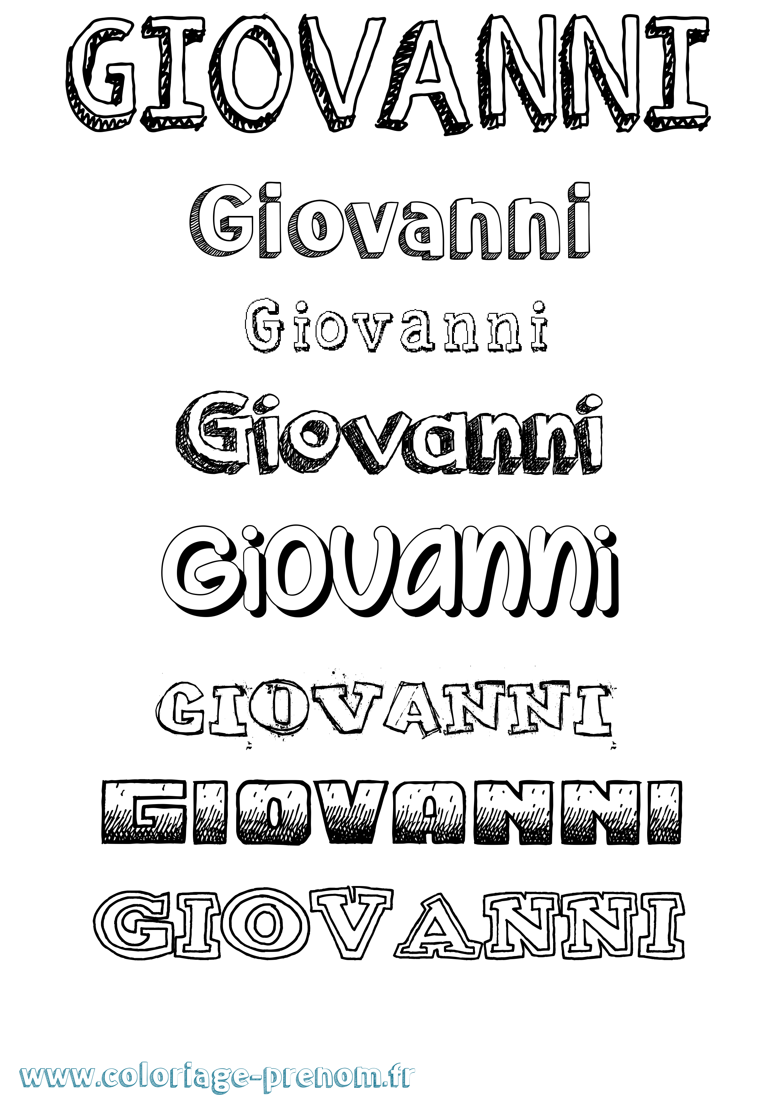 Coloriage prénom Giovanni Dessiné