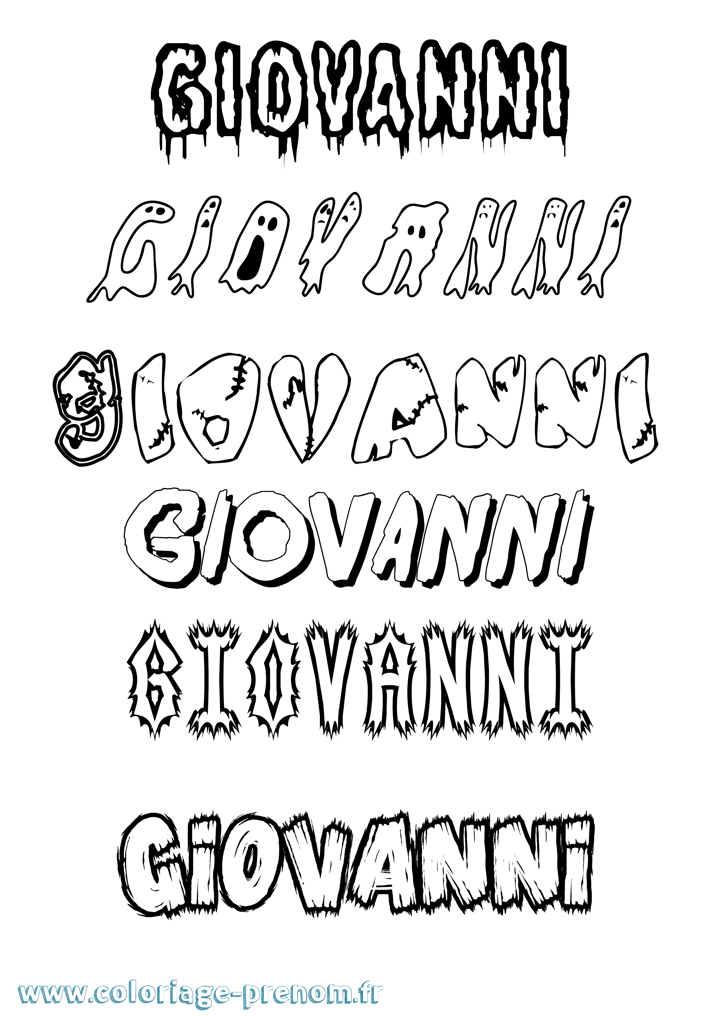 Coloriage prénom Giovanni