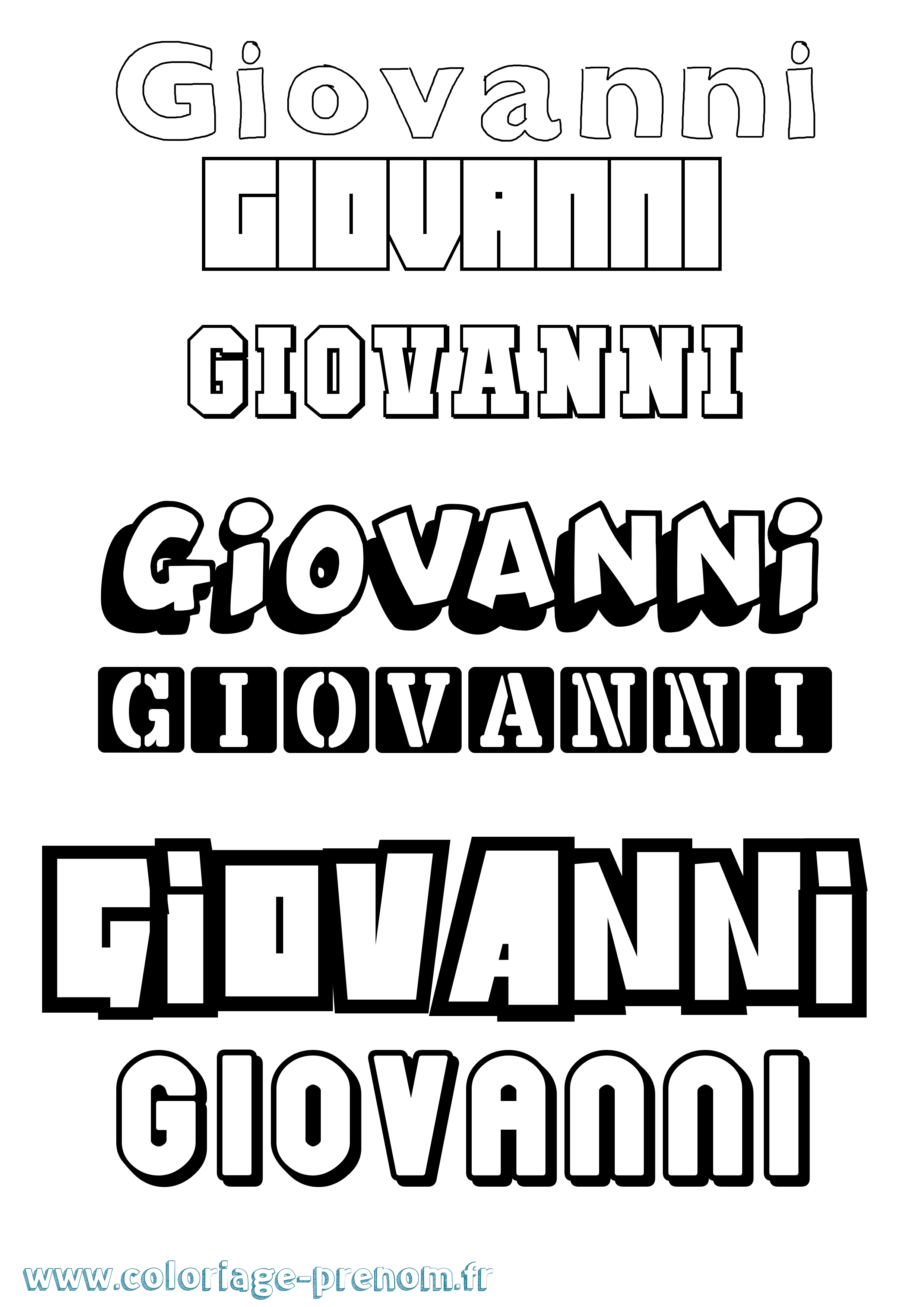 Coloriage prénom Giovanni Simple