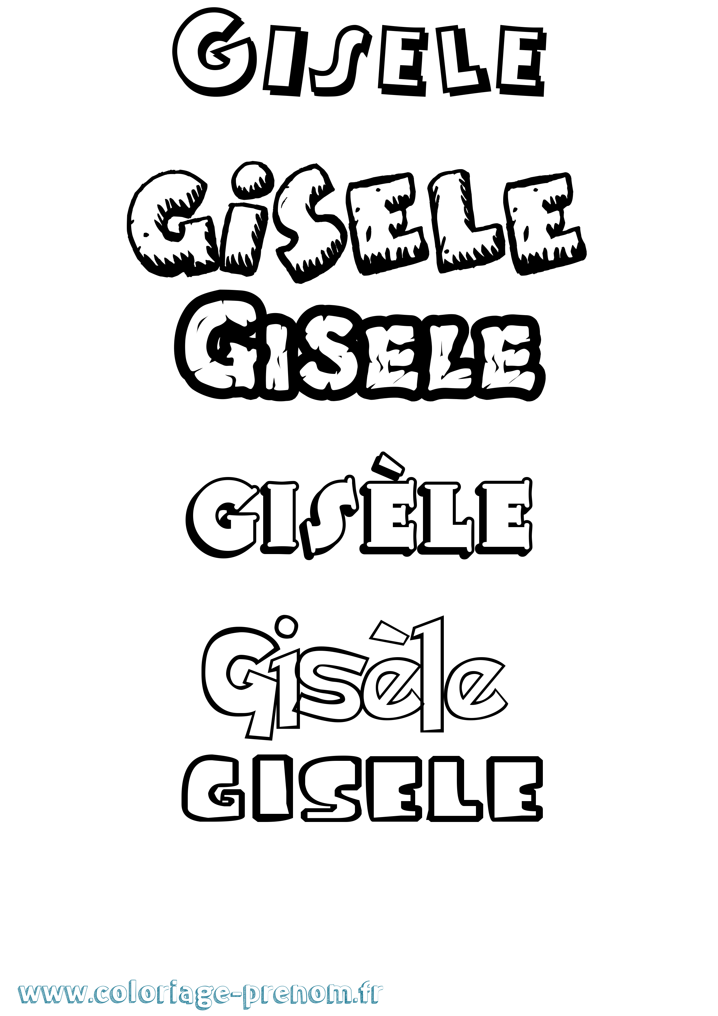 Coloriage prénom Gisèle