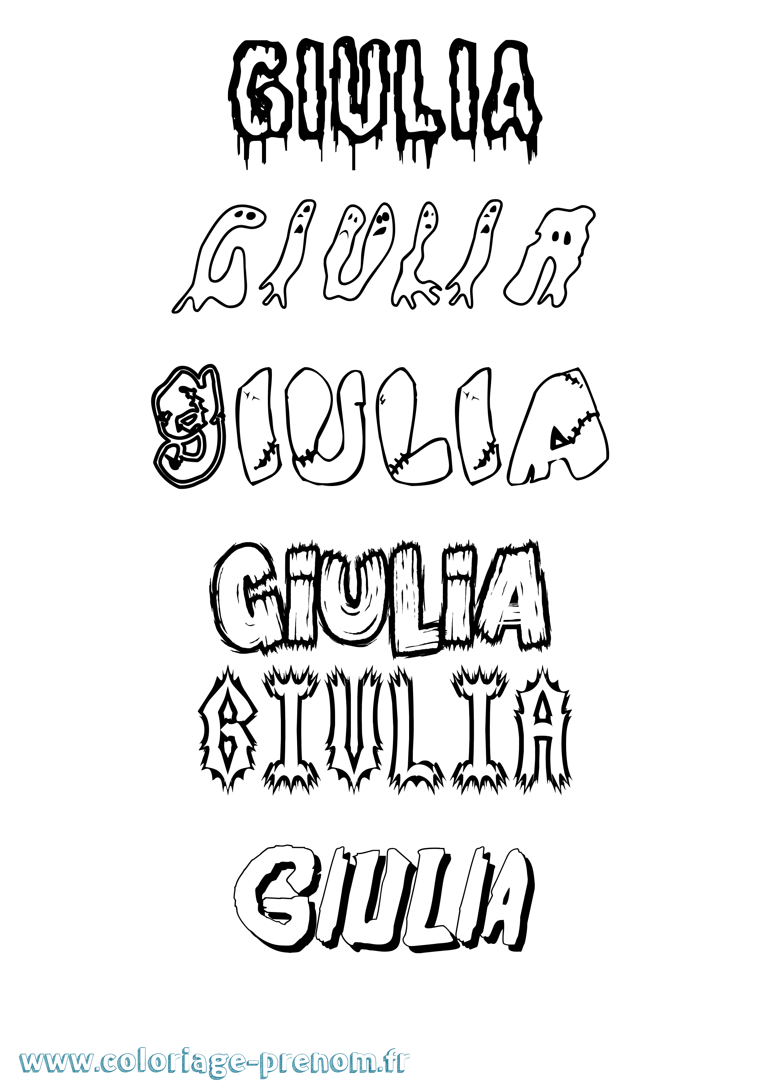 Coloriage prénom Giulia