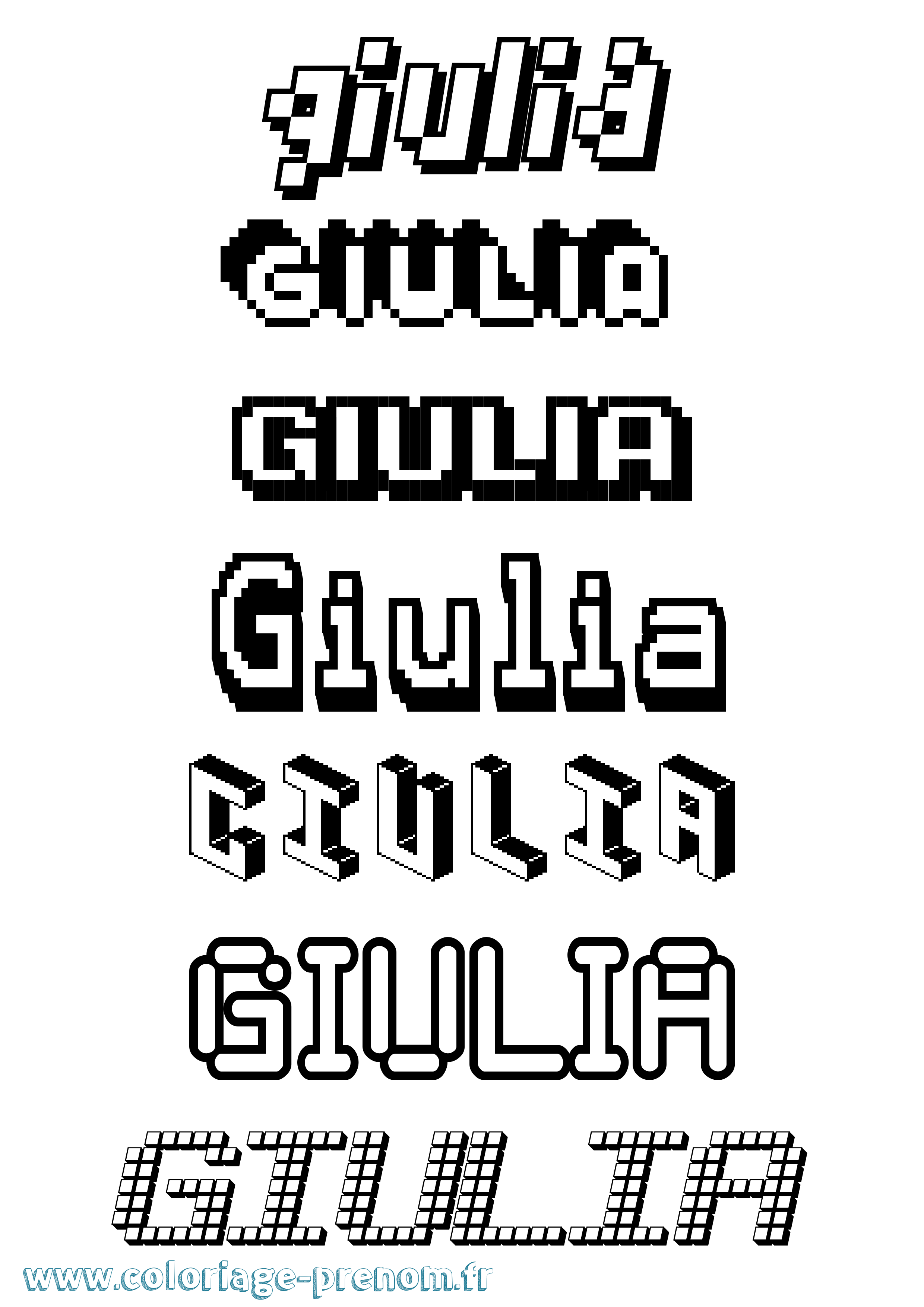 Coloriage prénom Giulia