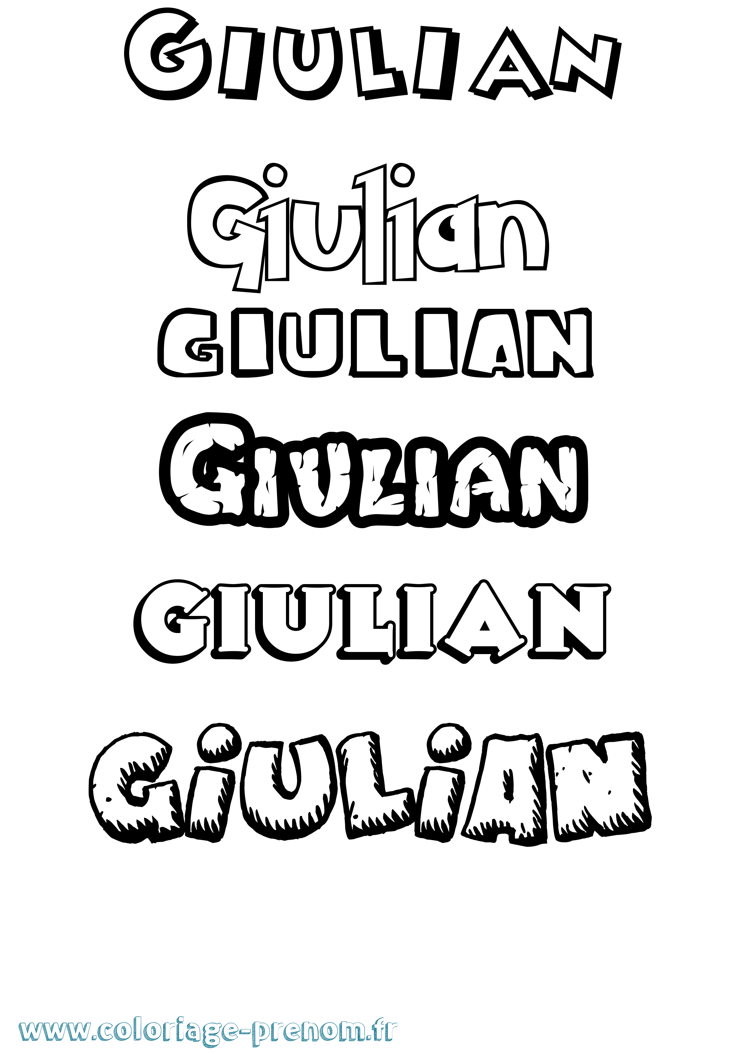 Coloriage prénom Giulian Dessin Animé