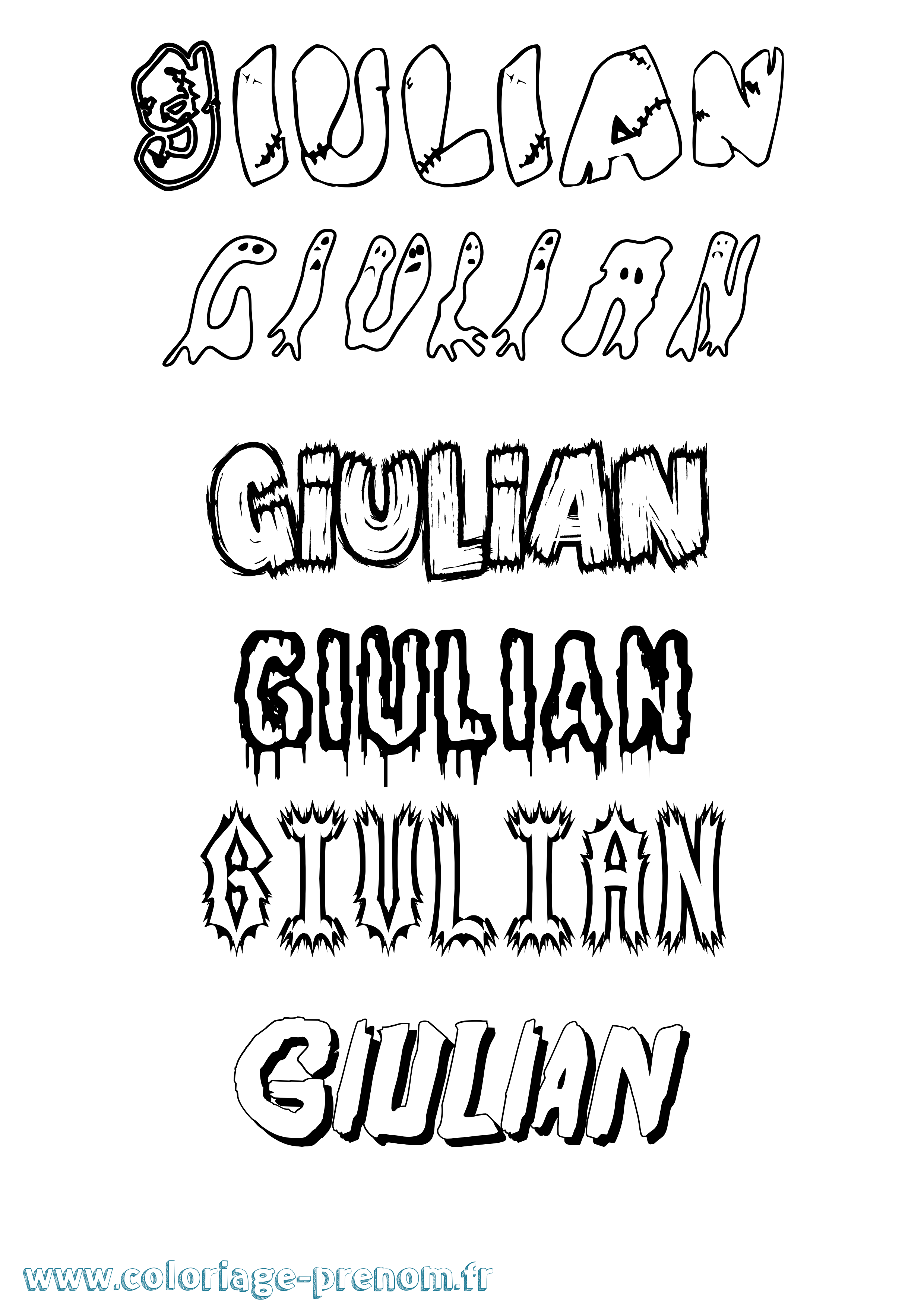 Coloriage prénom Giulian Frisson