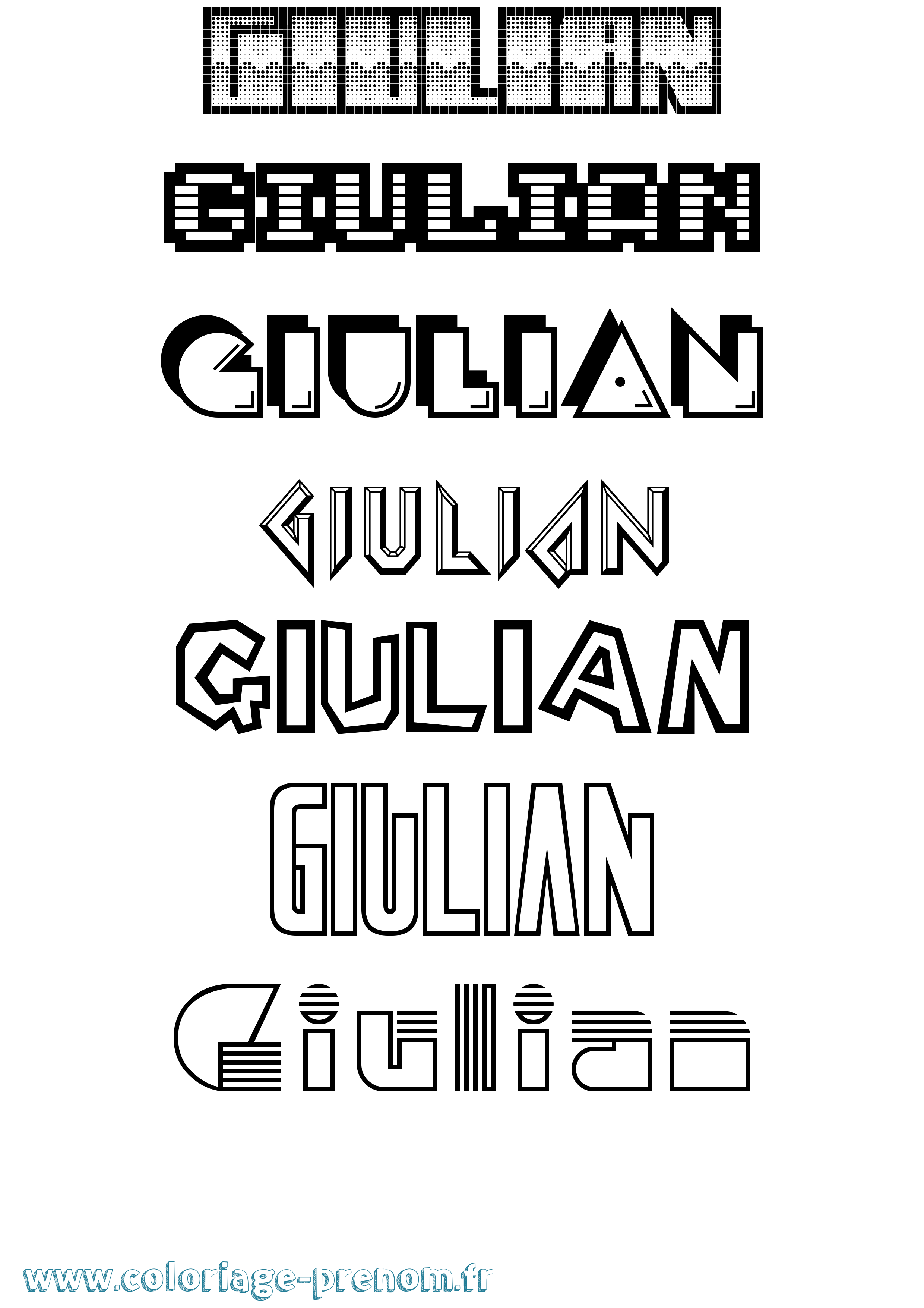 Coloriage prénom Giulian Jeux Vidéos