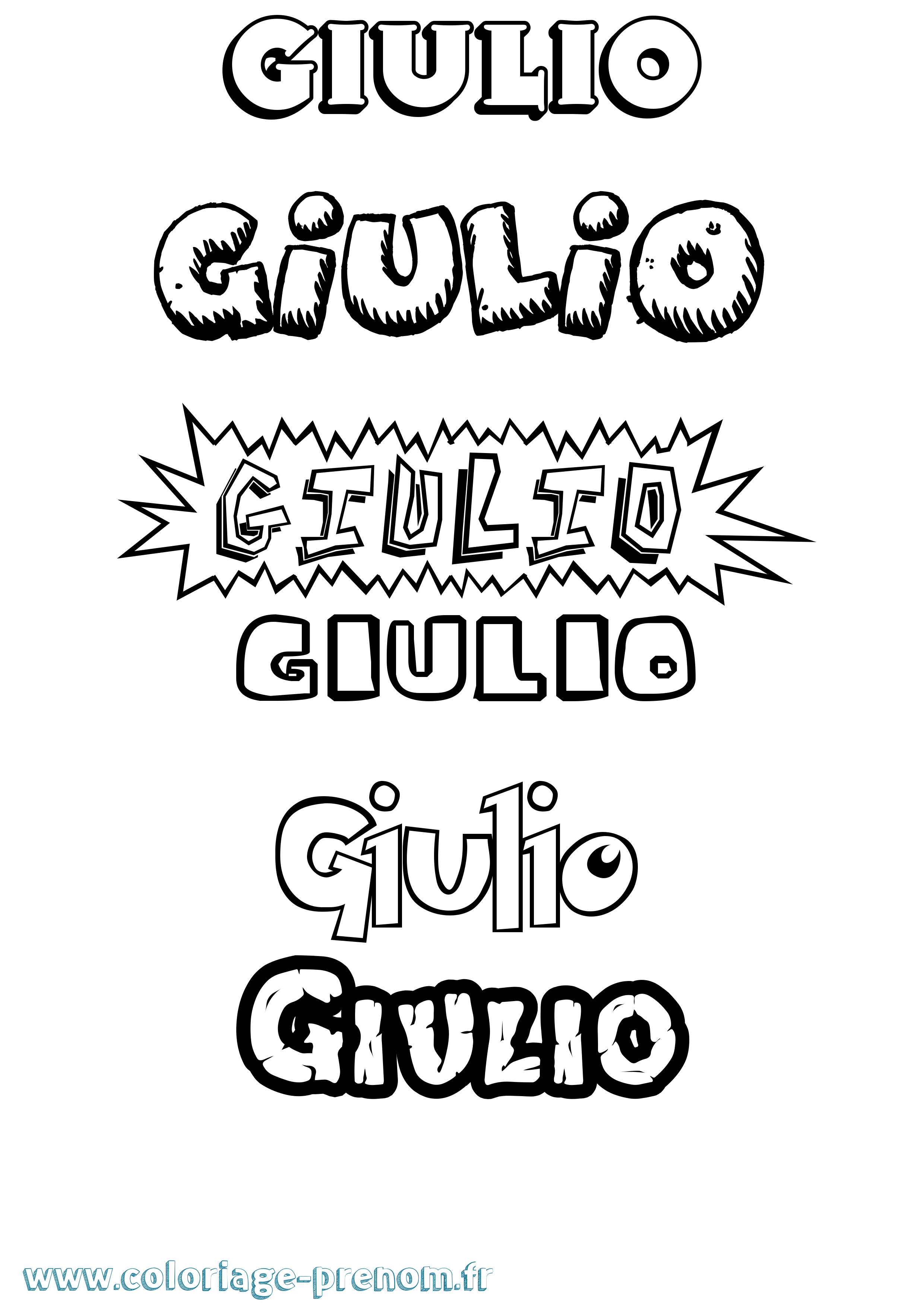 Coloriage prénom Giulio