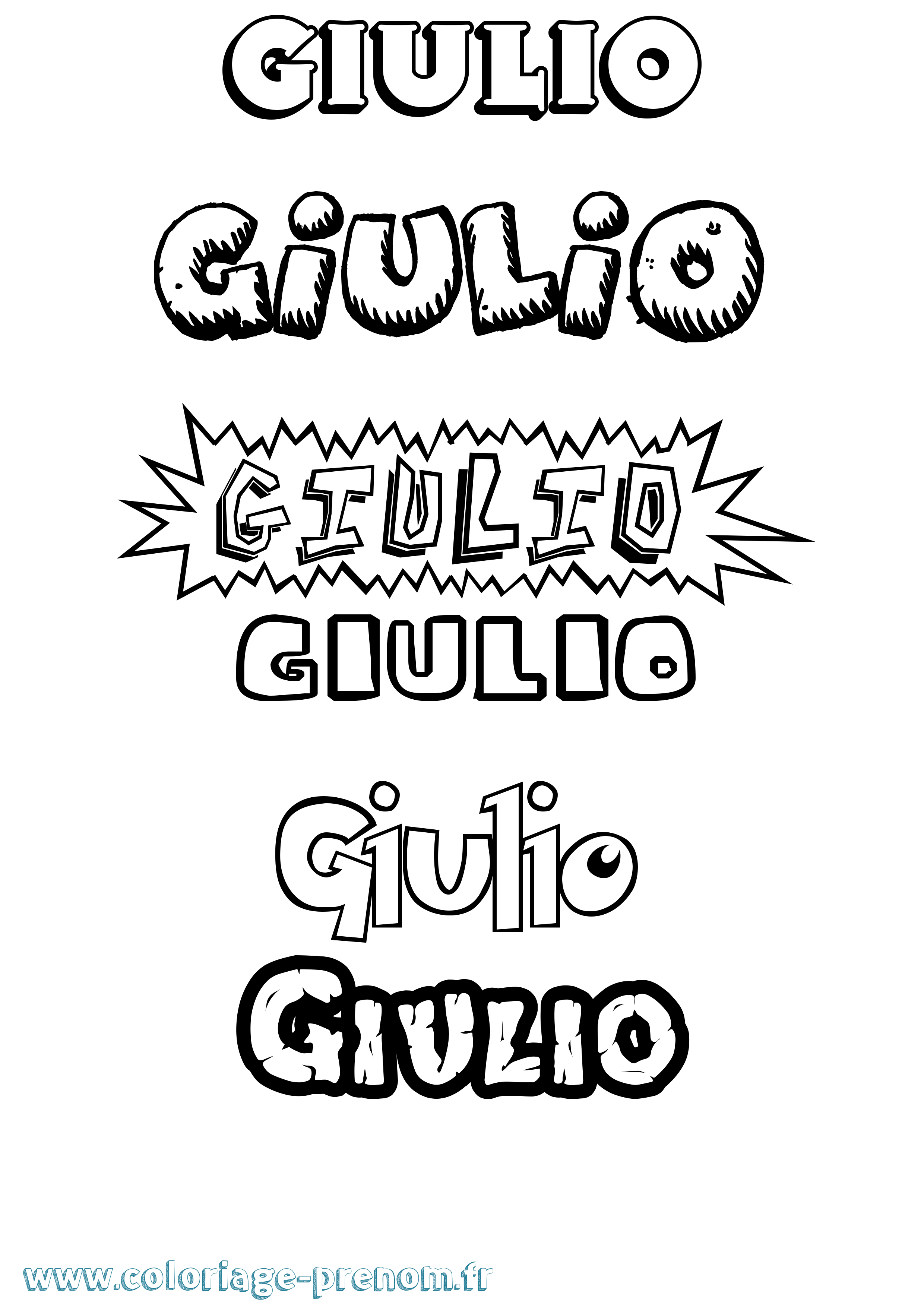 Coloriage Giulio Dessin Animé Coloriage prénom Giulio Dessin Animé