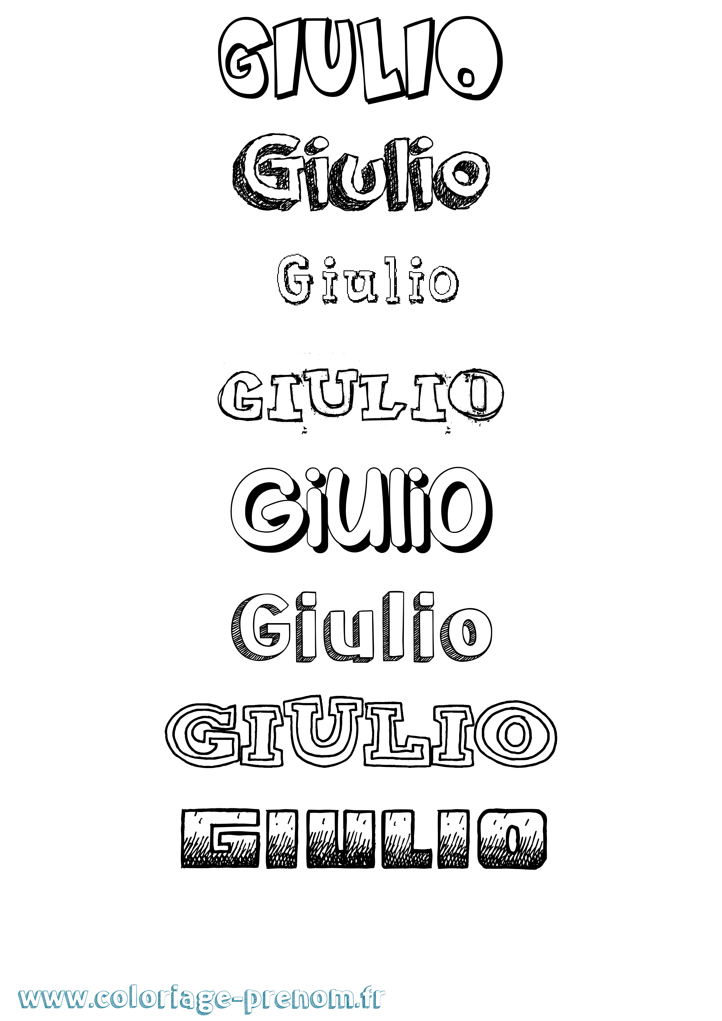 Coloriage prénom Giulio Dessiné