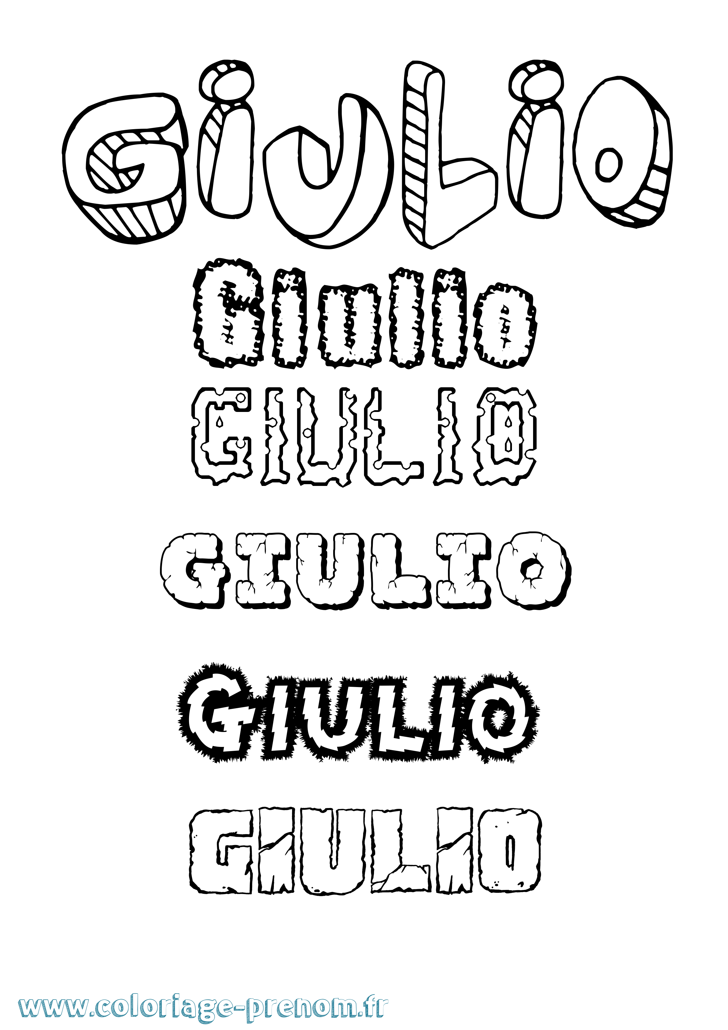 Coloriage prénom Giulio